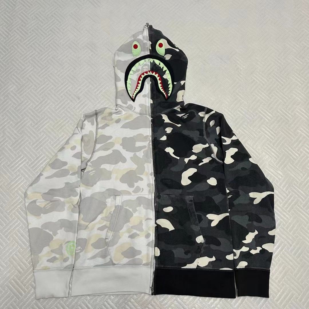 Bape CITY CAMO HALF SHARK FULL ZIP HOODIE | Grailed Bape CITY CAMO HALF SHARK FULL ZIP HOODIE | Grailed