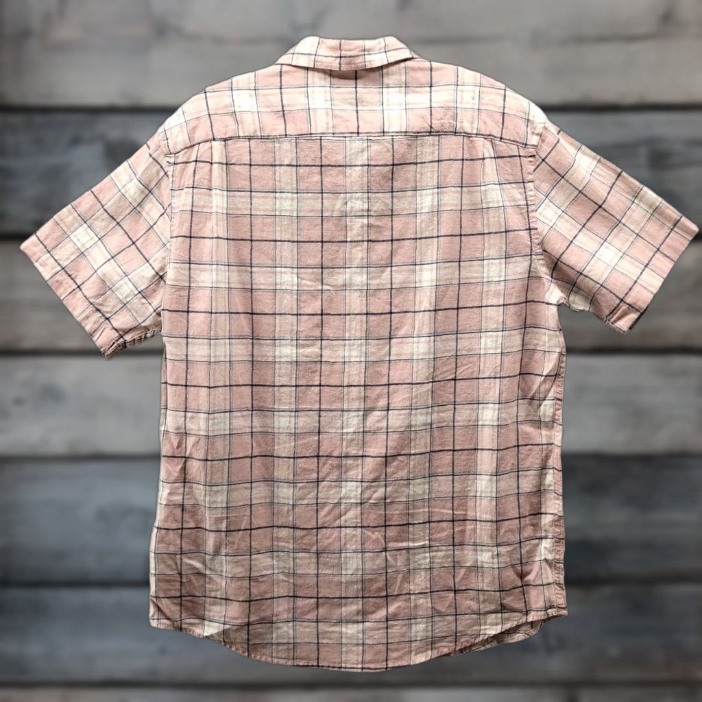 Old Navy Old Navy Shirt Mens M Pink Plaid Linen Blend Short Sleeve Button Up White Size US M / EU 48-50 / 2 - 1 Thumbnail