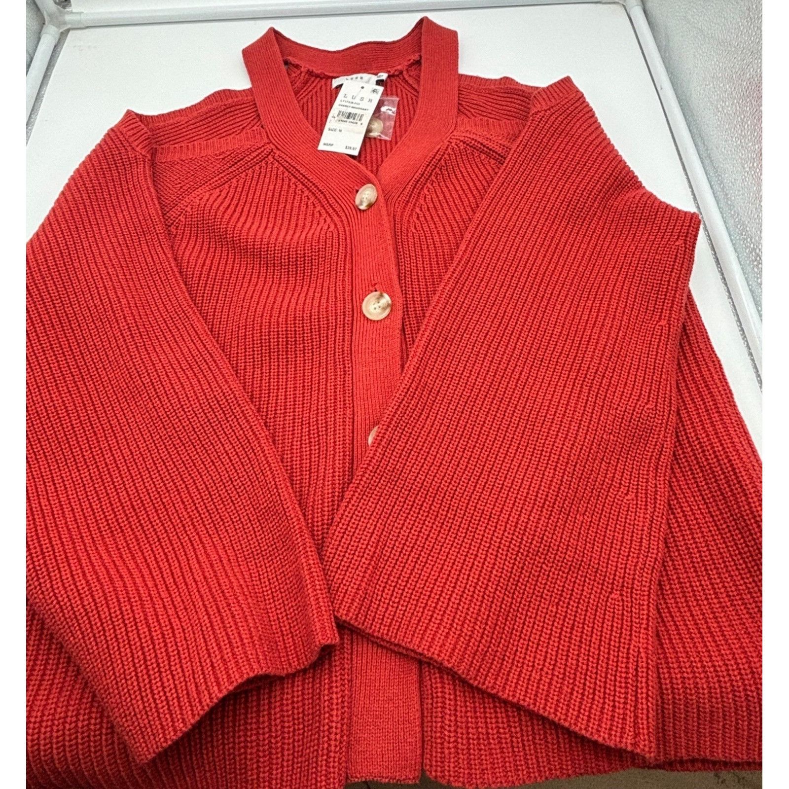 Other Lush Cold Shoulder Cardigan in Cherry Mahogany Sz. M Size M / US 6-8 / IT 42-44 - 9 Thumbnail