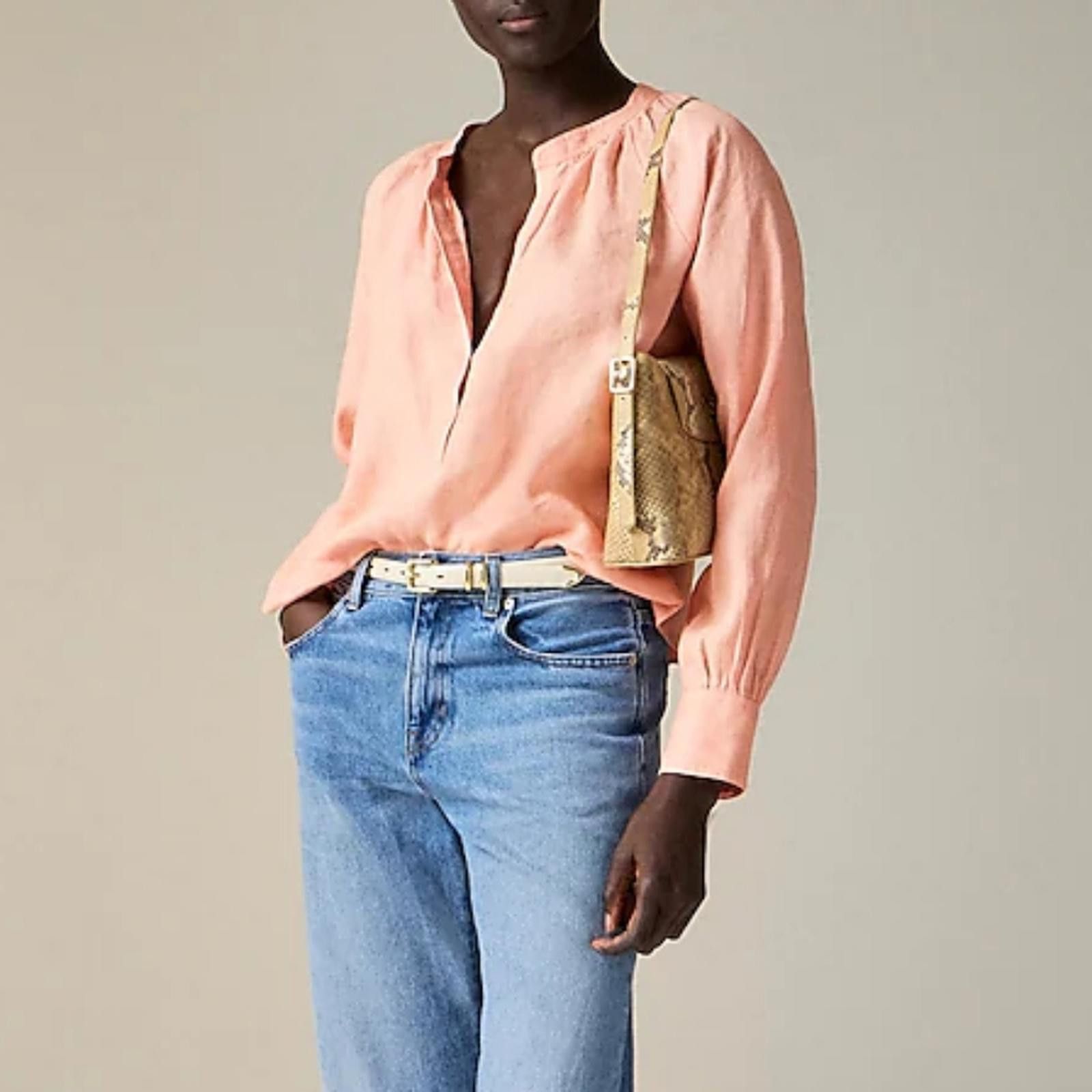 J.Crew Cabana Top In Linen Size XS / US 0-2 / IT 36-38 - 1 Thumbnail