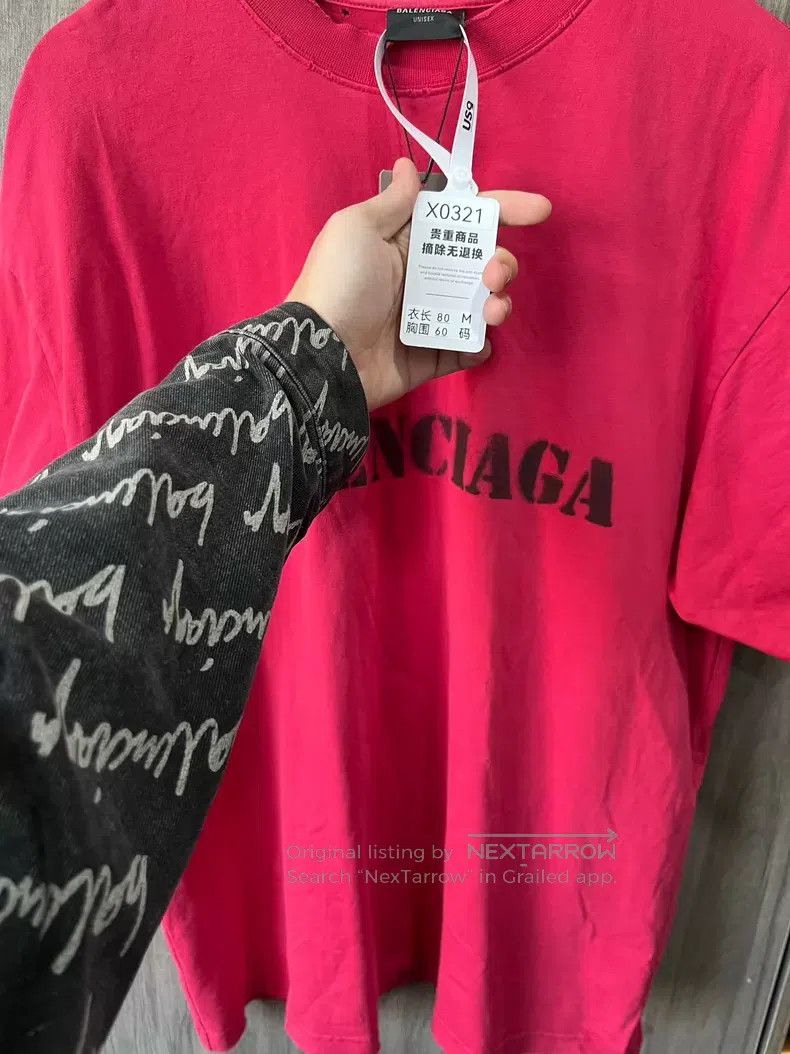 Balenciaga Balenciaga Spray Paint Logo Short Sleeve Size US M / EU 48-50 / 2 - 3 Thumbnail