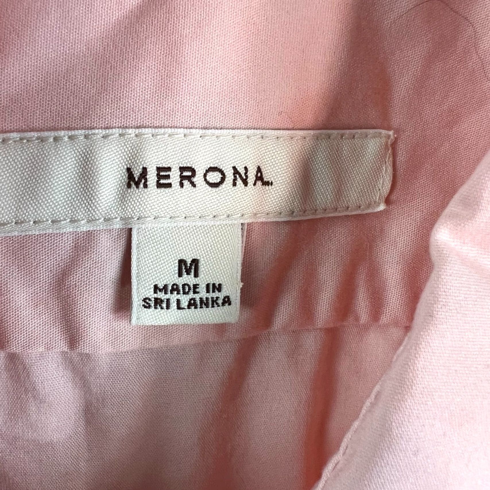 Merona VINTAGE Merona Womens Long Sleeve Button Down Pink Top Blouse Shirt Size M Size M / US 6-8 / IT 42-44 - 4 Thumbnail