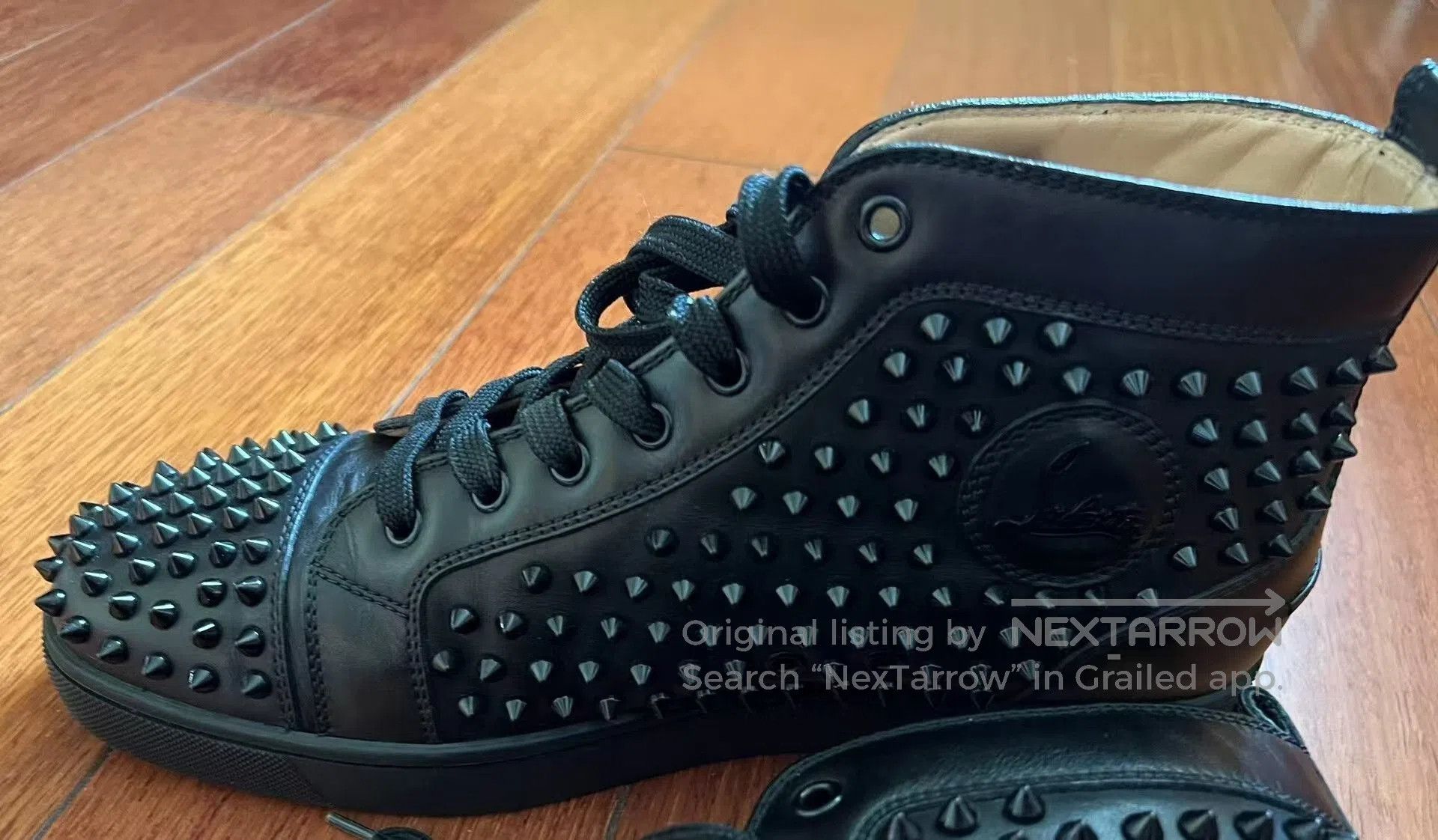 Christian Louboutin Christian Louboutin Black Studded High. Size US 10.5 / EU 43-44 - 2 Thumbnail