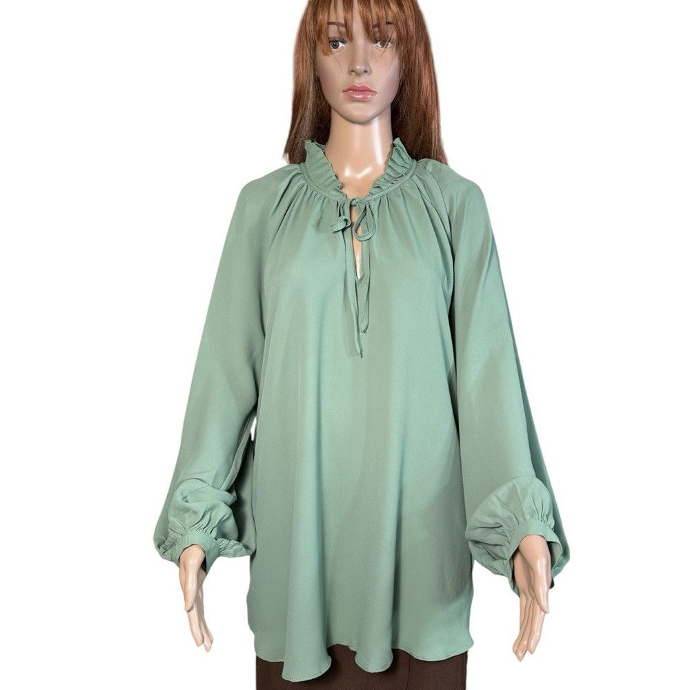 Vince Camuto NWT New $89 Vince Camuto Tie Neck Citrus Splash Blouse Size Size XL / US 12-14 / IT 48-50 - 2 Thumbnail
