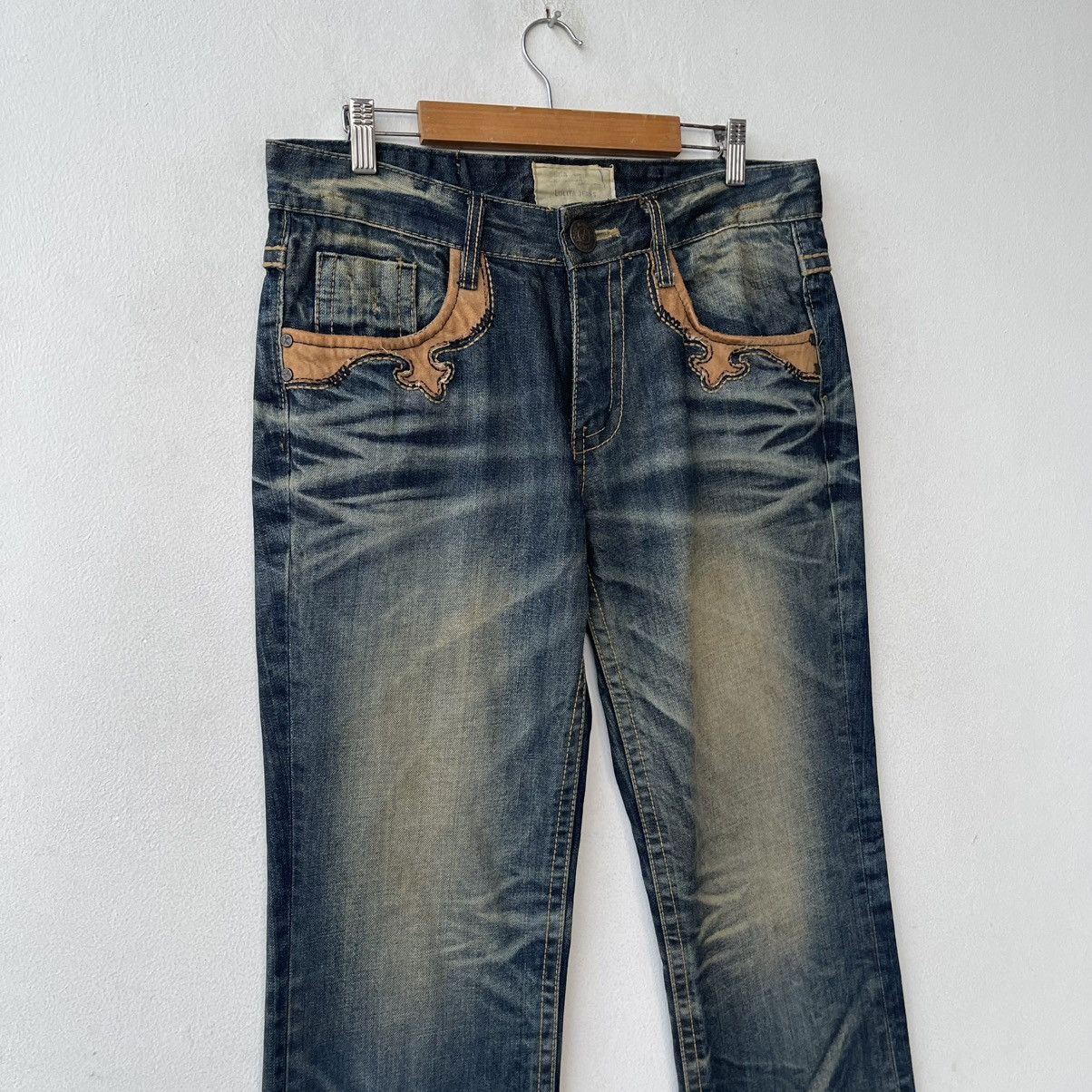 Lolita Jeans Archival Lolita Jeans Fleur-de-lis Suede Patchwork Denim Size US 30 / EU 46 - 4 Thumbnail