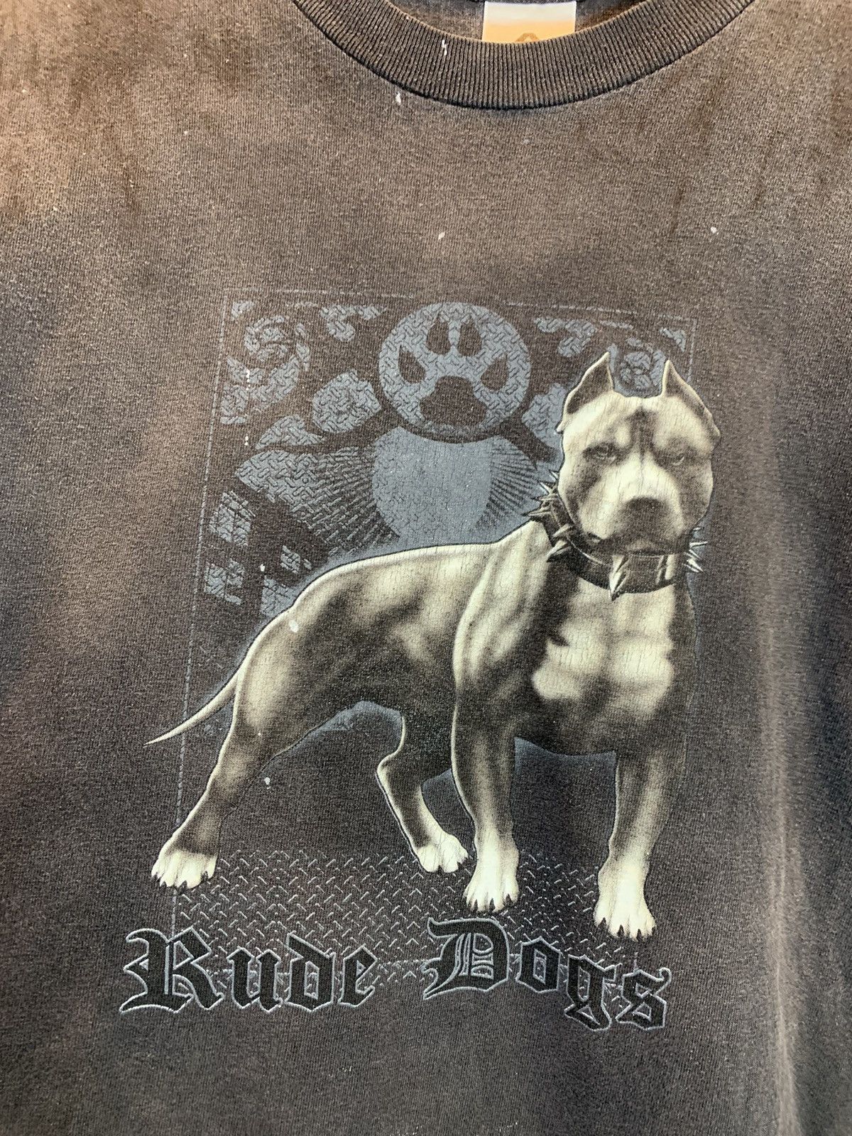 Vintage *RARE* Vintage 90’s Rude Dogs Pitbull Thrashed Faded T-Shirt Size US S / EU 44-46 / 1 - 4 Thumbnail