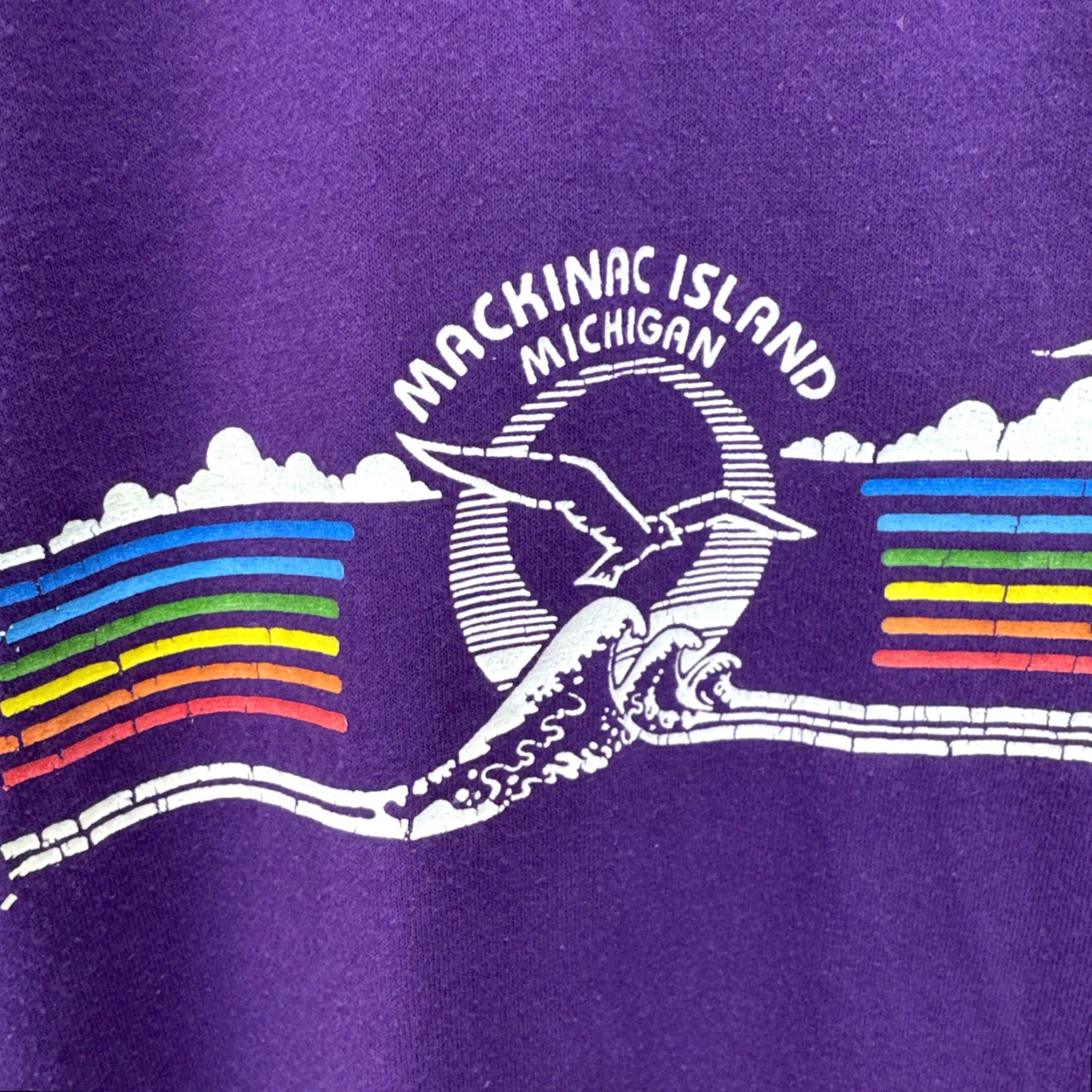 Velva Sheen VINTAGE Velva Sheen Mackinac Island Michigan T Shirt USA Made Medium Crew Neck Purple Graphic Print Short Sleeve Mens Size US M / EU 48-50 / 2 - 7 Thumbnail