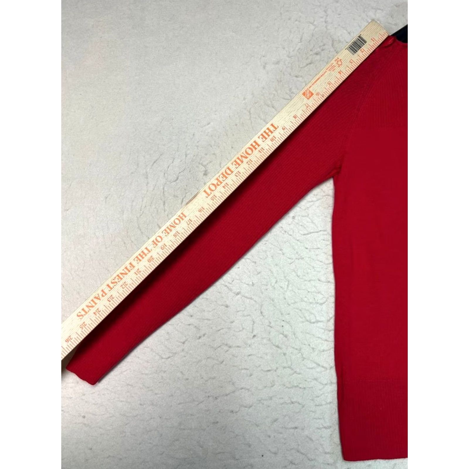 Ellen Tracy Ellen Tracy Womens Red V-Neck Knit Long Sleeve Sweater M Extrafine Merino Wool Size M / US 6-8 / IT 42-44 - 5 Thumbnail