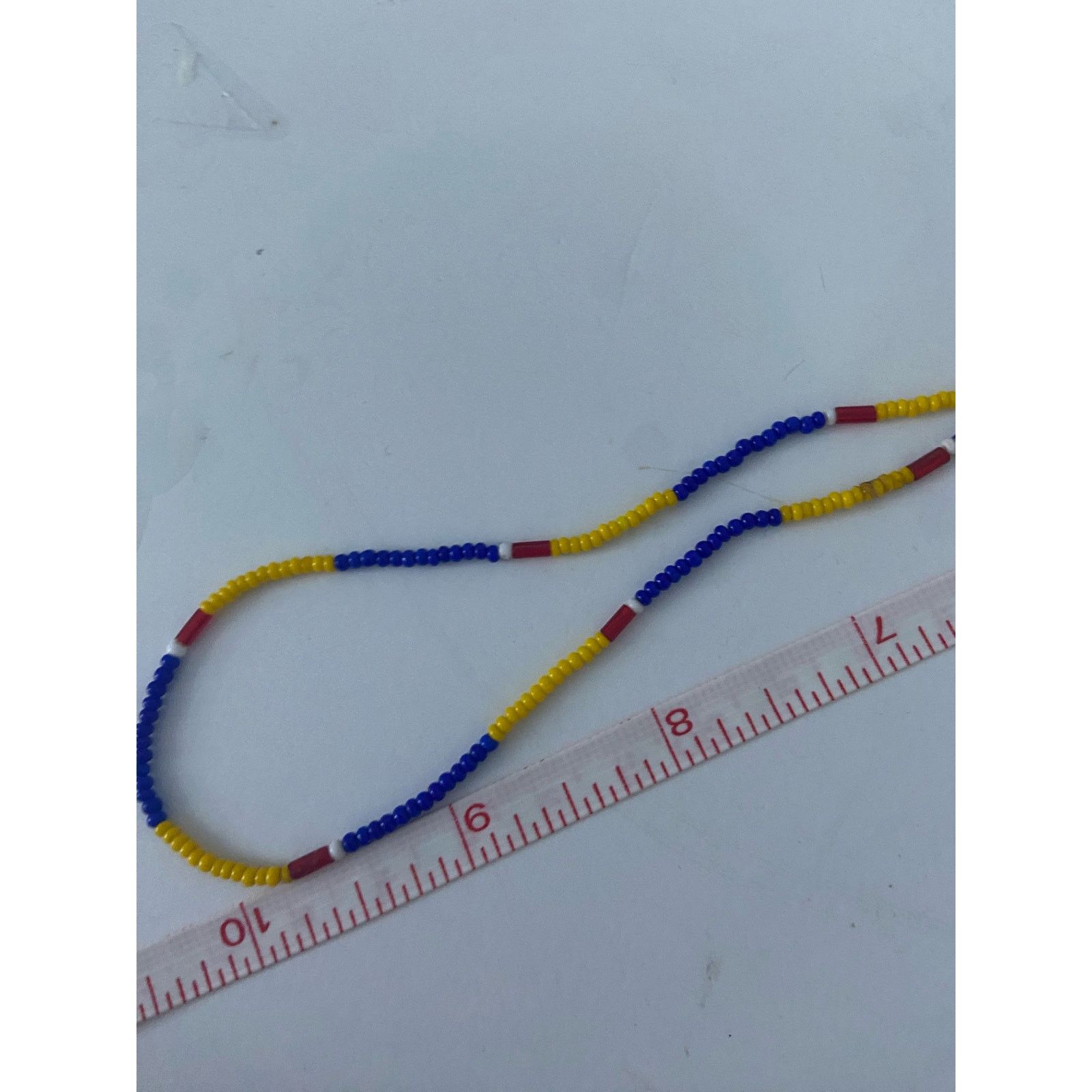 Handmade Blue and yellow beaded necklace Size ONE SIZE - 3 Thumbnail