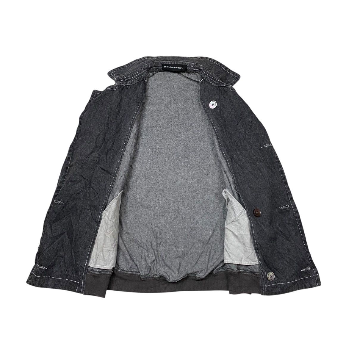 Issey Miyake × Japanese Brand × mercibeaucoup Mercibeaucoup Double Breasted Denim Bomber Jacket Size US M / EU 48-50 / 2 - 4 Thumbnail