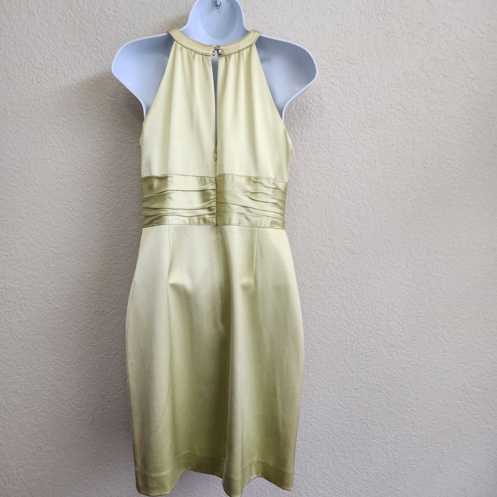 Other Lime Green Sleeveless V-Neck Sheath Cocktail Dress Small Size S / US 4 / IT 40 - 2 Thumbnail