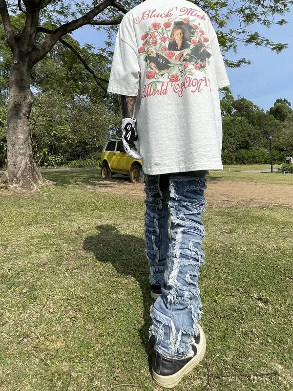 Vintage Fukuoka x Emi ripped fade flare damaged jeans Size US 32 / EU 48 - 1 Thumbnail