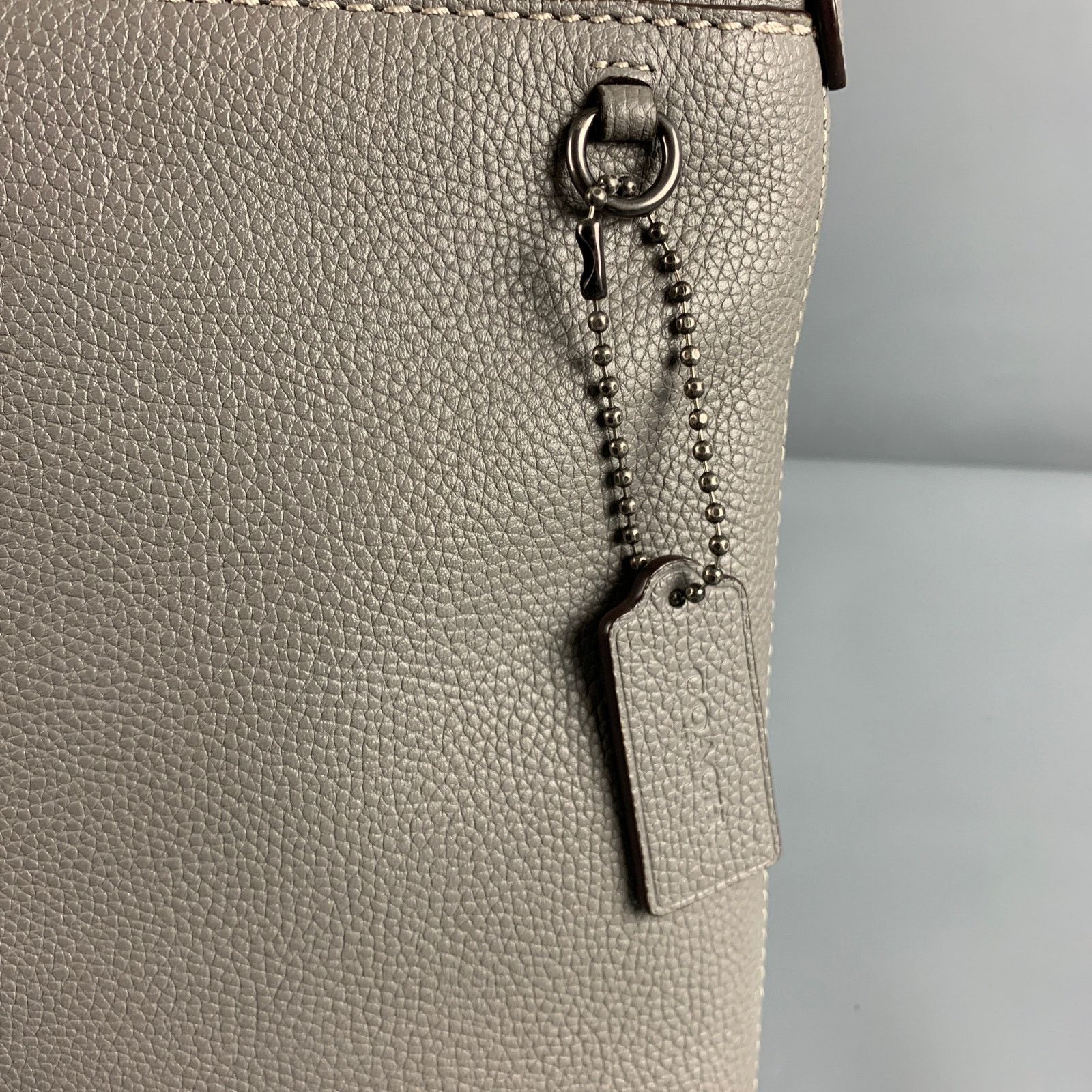 Coach COACH Grey Black Pebble Grain Leather Cross Body Bag Size ONE SIZE - 2 Thumbnail