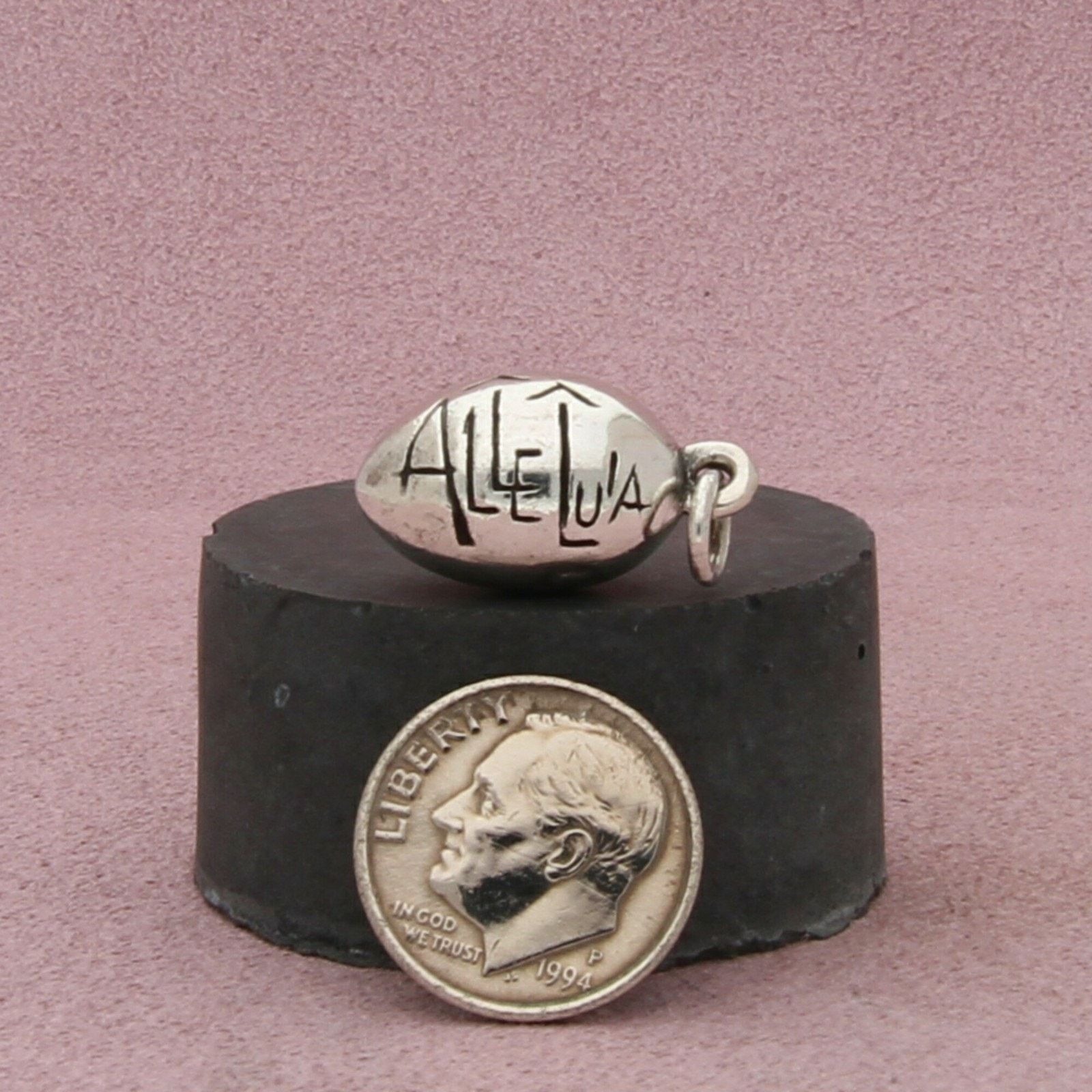 Sterling Silver sterling silver vintage he is risen easter egg charm pendant Size ONE SIZE - 2 Thumbnail