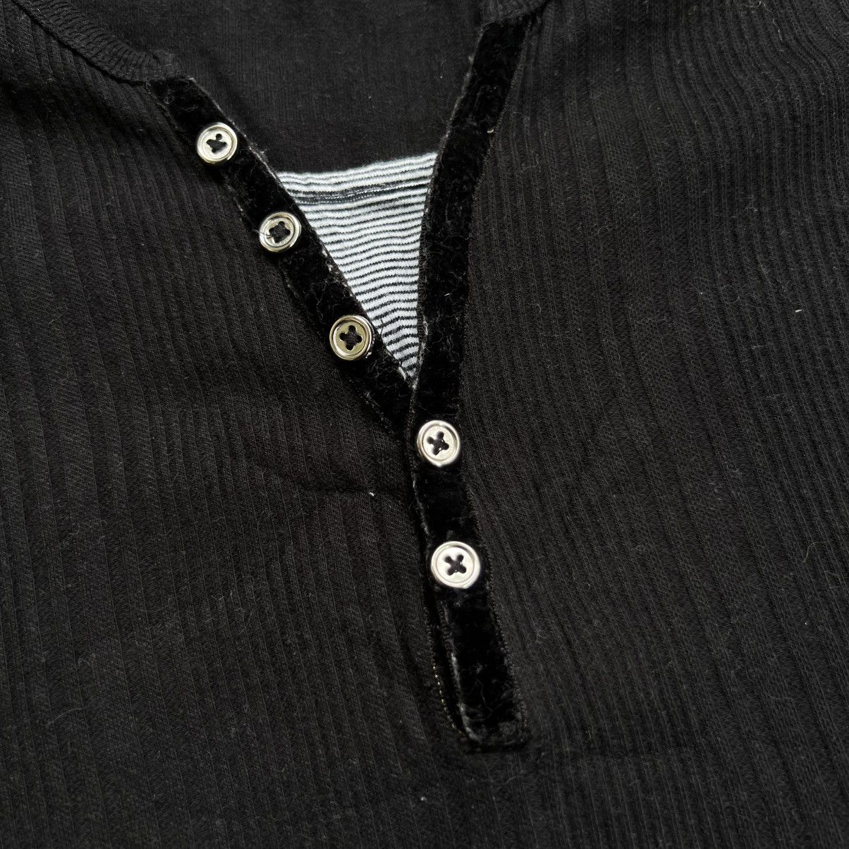 14th Addiction 2000s Taka:Q Vkei Style Ribbed Half Button T-Shirt Size US L / EU 52-54 / 3 - 4 Thumbnail