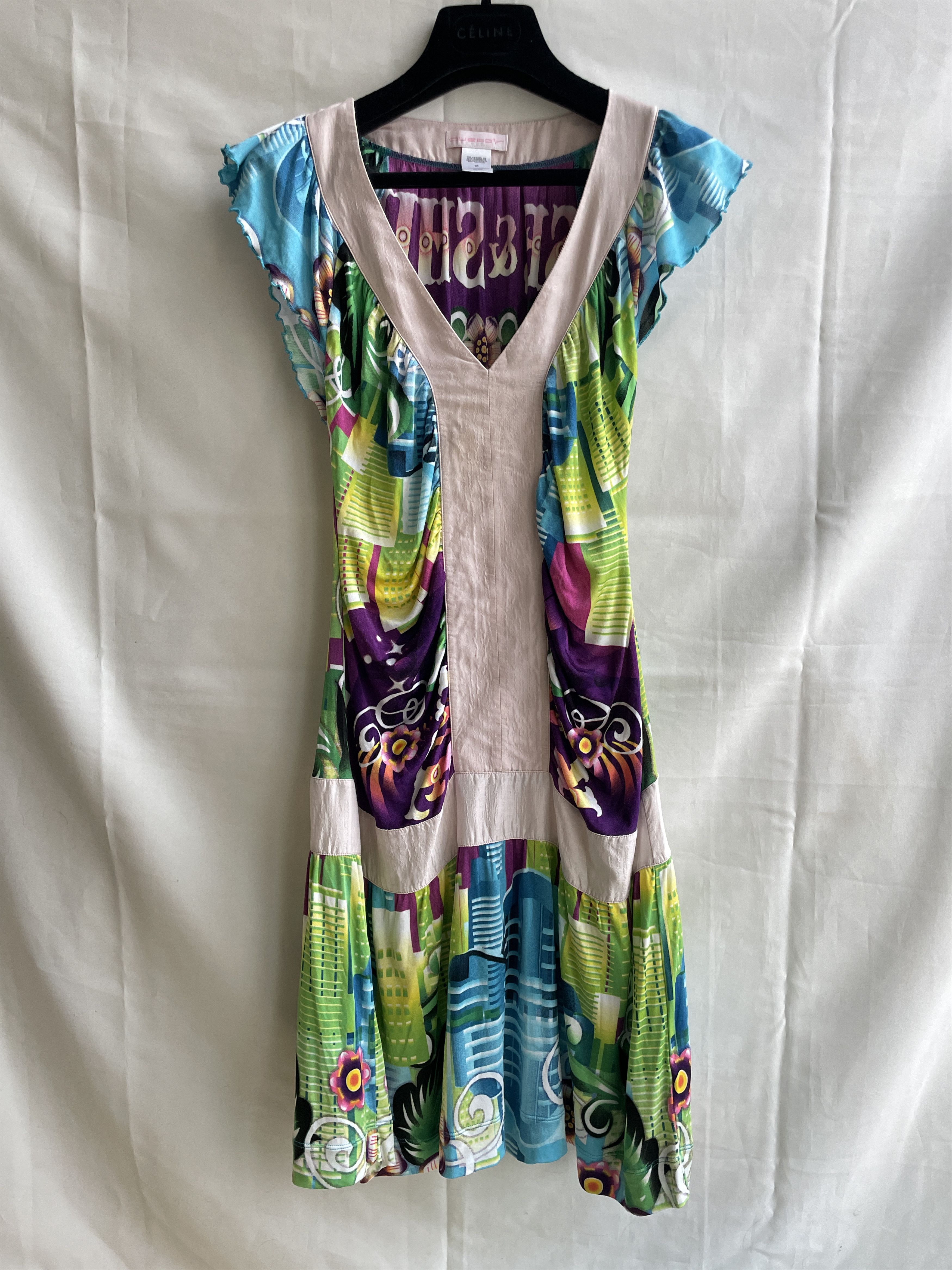 Custo Barcelona Custo Barcelona Colorful City Print Viscose Midi Dress Size S / US 4 / IT 40 - 1 Thumbnail