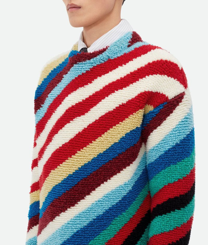 Bottega Veneta o1s1rm0326 Striped Wool Jumper in Multicolor Size US M / EU 48-50 / 2 - 5 Thumbnail