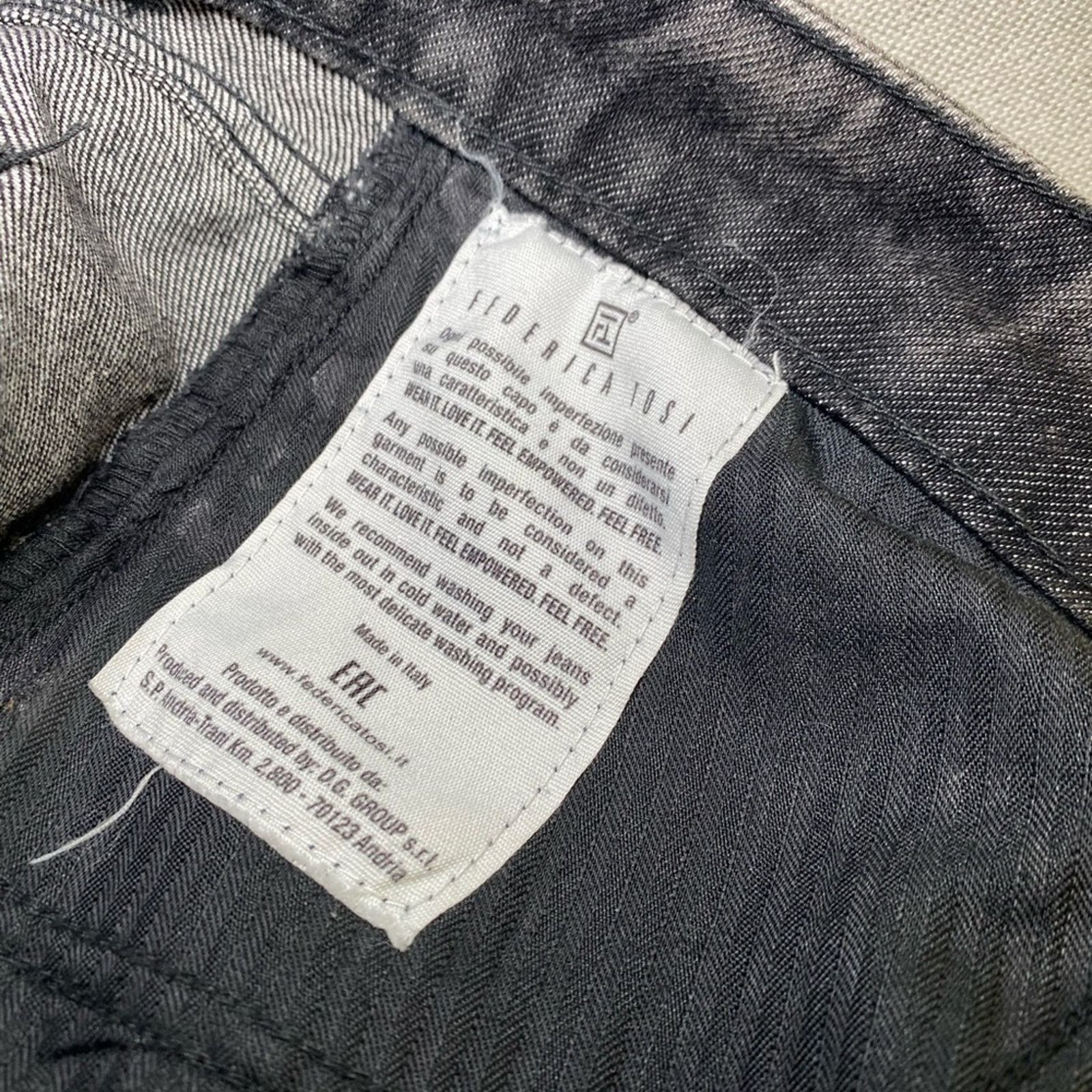 Area Federica tosi high rise black studded wide leg denim 28 Size 28" / US 6 / IT 42 - 4 Thumbnail