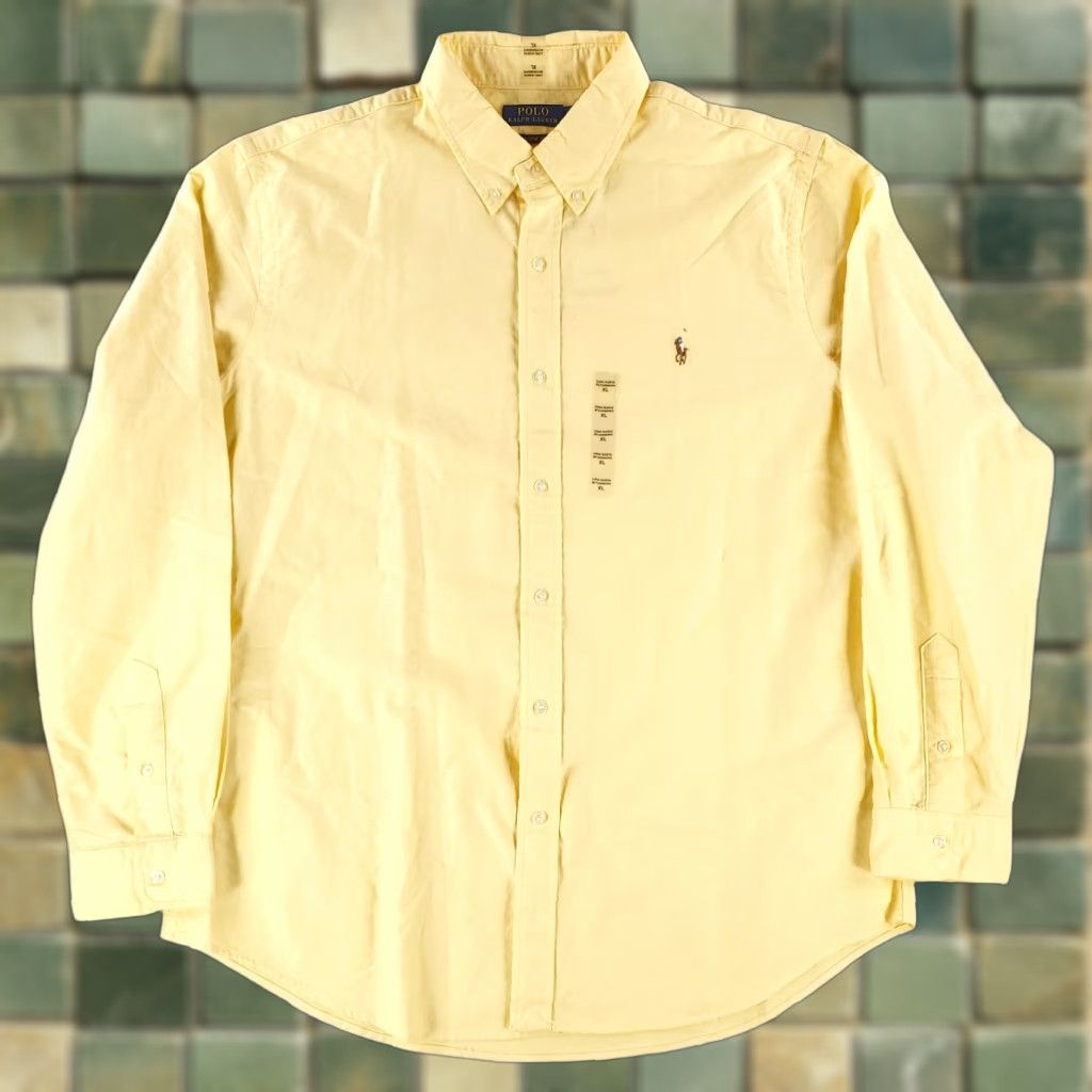 Polo Ralph Lauren Polo Ralph Lauren Shirt Button Down Classic Fit Yellow Long Sleeve Mens XL NWT Size US XL / EU 56 / 4 - 1 Thumbnail