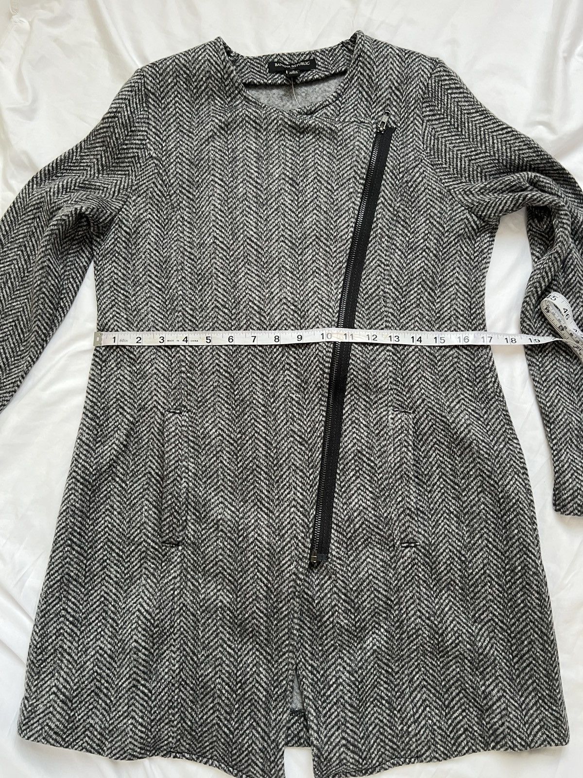 Banana Republic Banana Republic Gray Herringbone Collar jacket Size S / US 4 / IT 40 - 10 Thumbnail