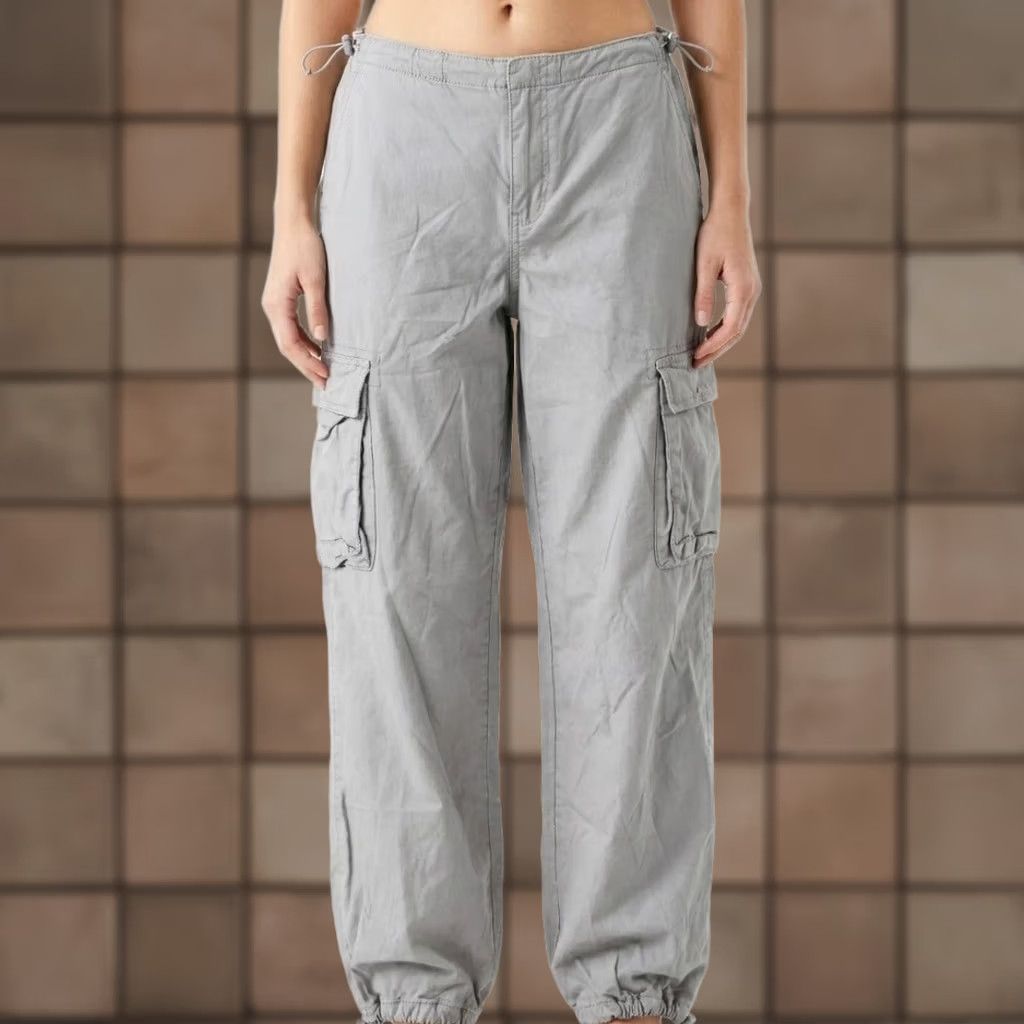 Pacsun PacSun Grey Parachute Cargo Pants XS Gorpcore Baggy Adjustable Womens Size 26" / US 2 / IT 38 - 1 Thumbnail