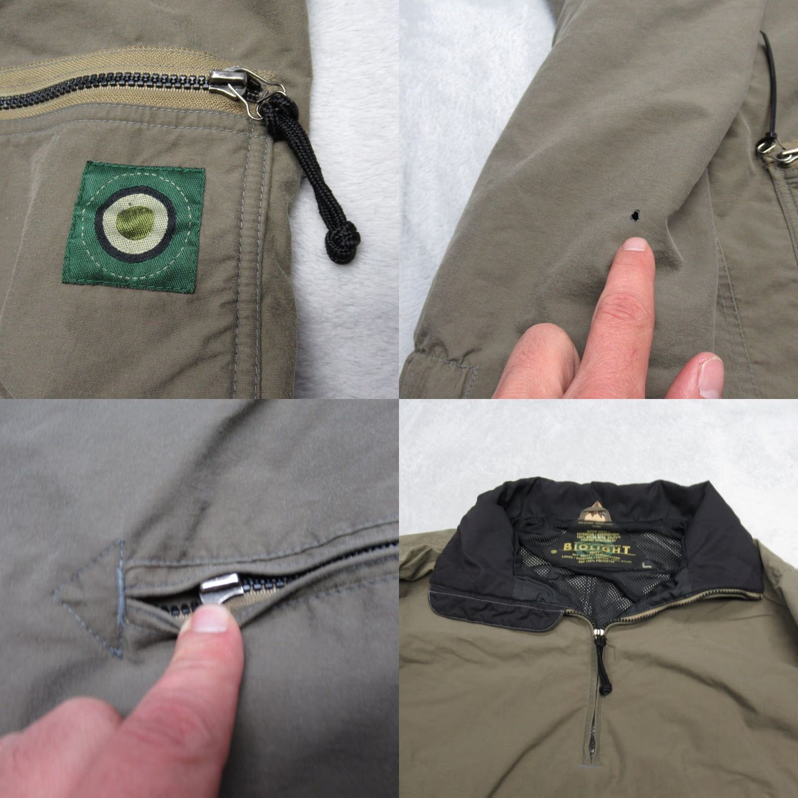 Burton Burton Jacket Men L Anorak Green 1/2 Zip Waterproof Breathable Pockets Logo Zipper Winter Spring Fall Hiking Camping Walking Nylon Polyester Beige? Size US L / EU 52-54 / 3 - 8 Thumbnail