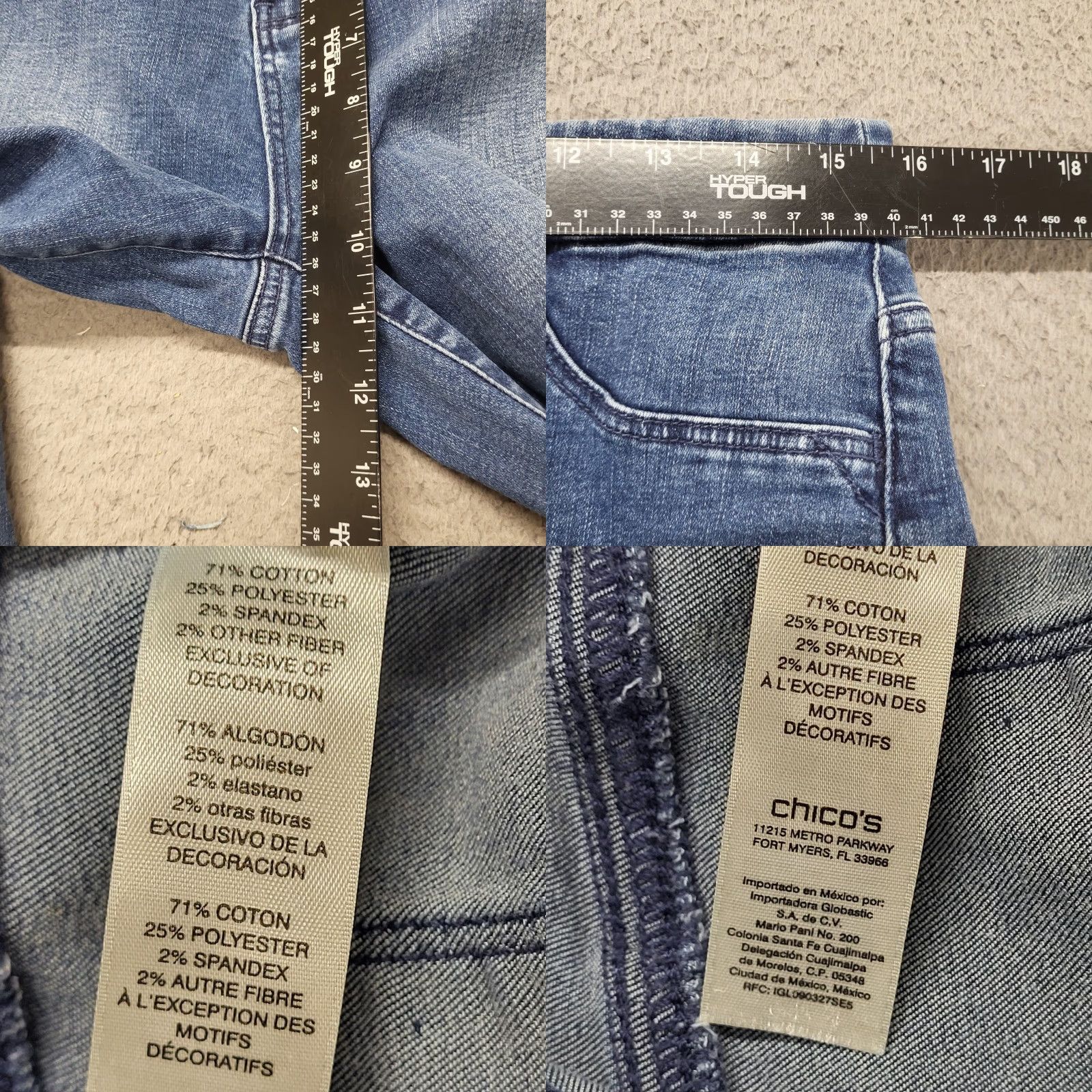 Vintage Chico's Jeans Womens Size 1 Blue Denim Straight Leg High Rise College Size 25" / US 0 / IT 36 - 8 Thumbnail