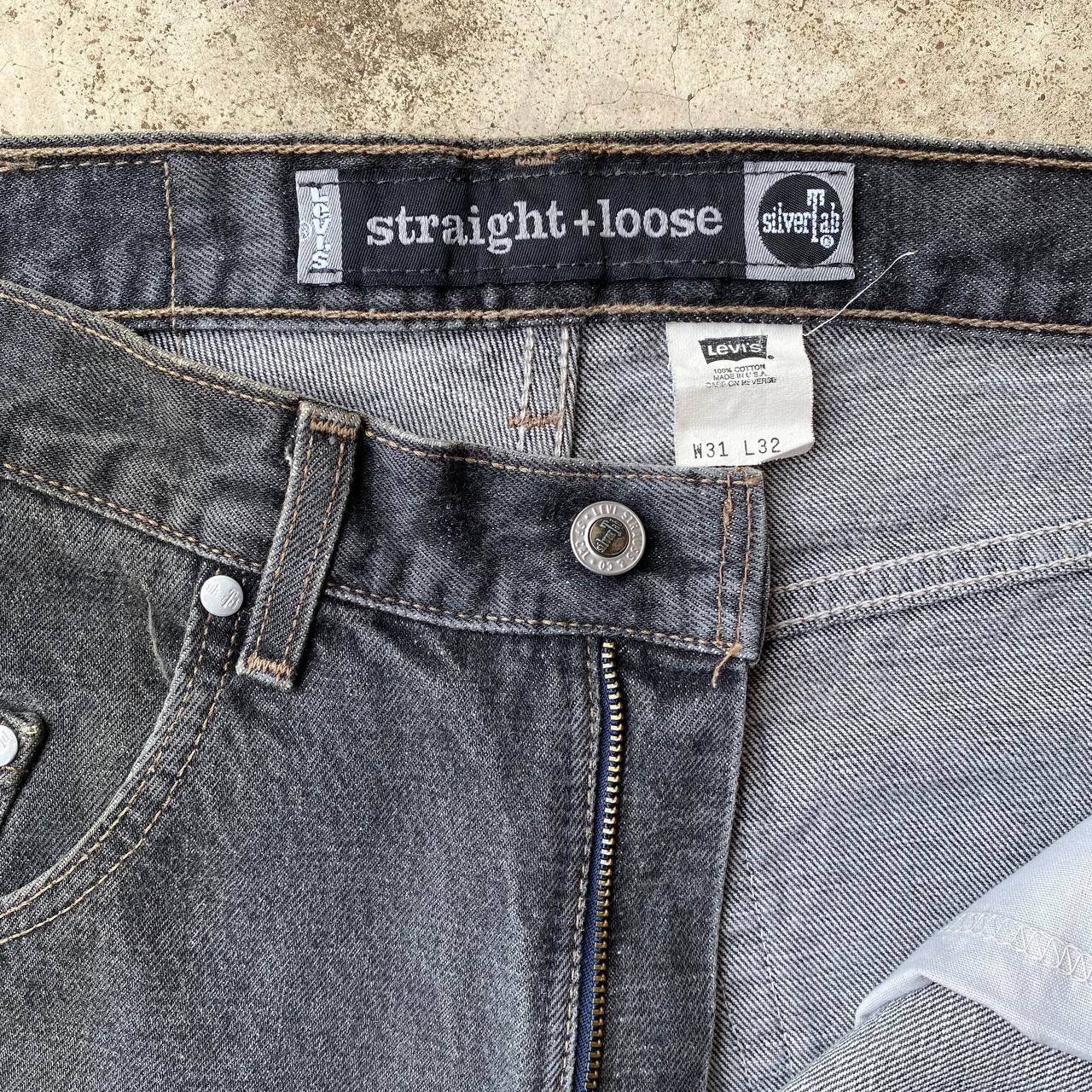 Levi's Vintage Clothing VINTAGE LEVIS 99 SILVERTAB BAGGY LOOSE FADED BLACK DENIM Size US 31 - 12 Thumbnail