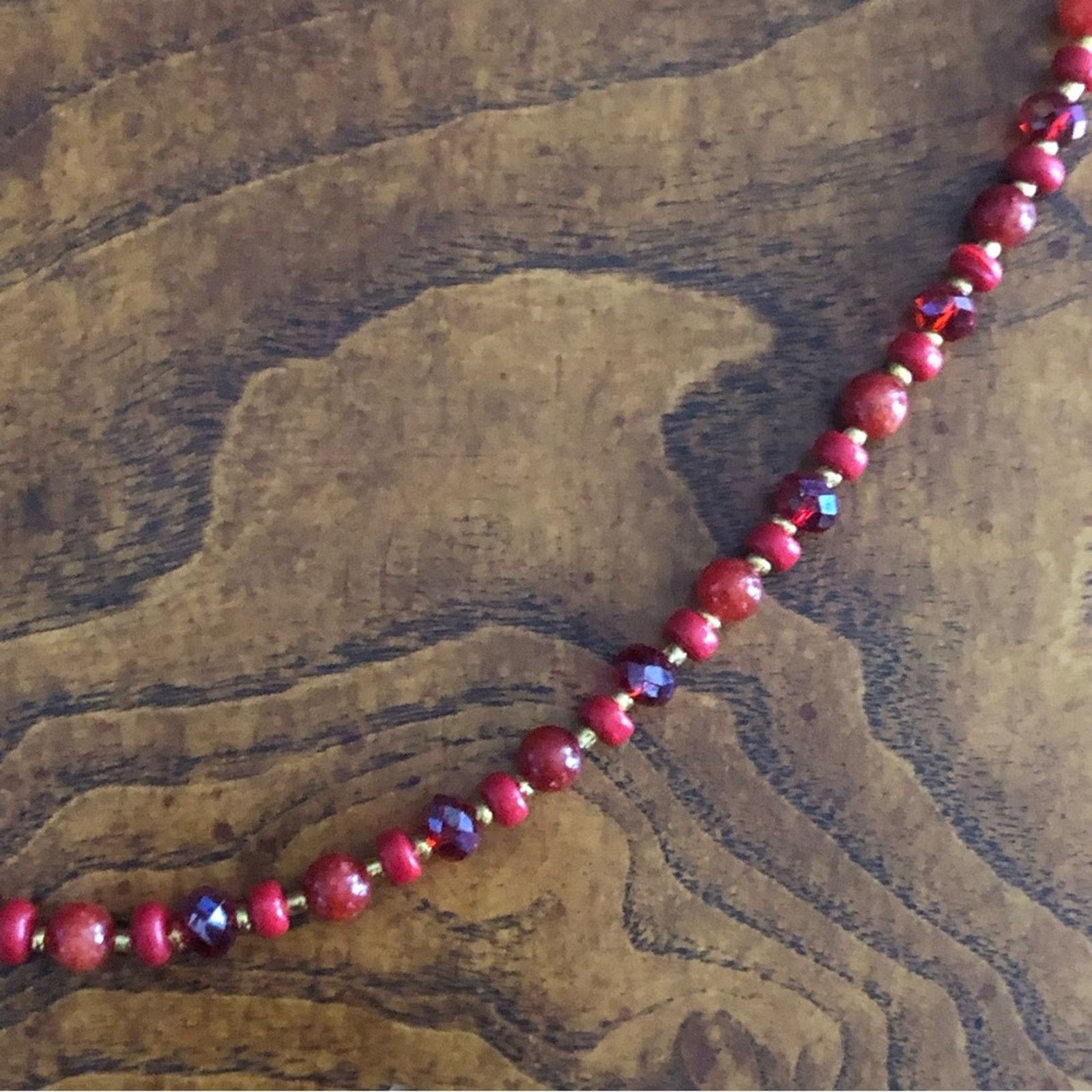 Handmade Handcrafted repurpose carnelian glass faceted drop necklace Size ONE SIZE - 7 Thumbnail