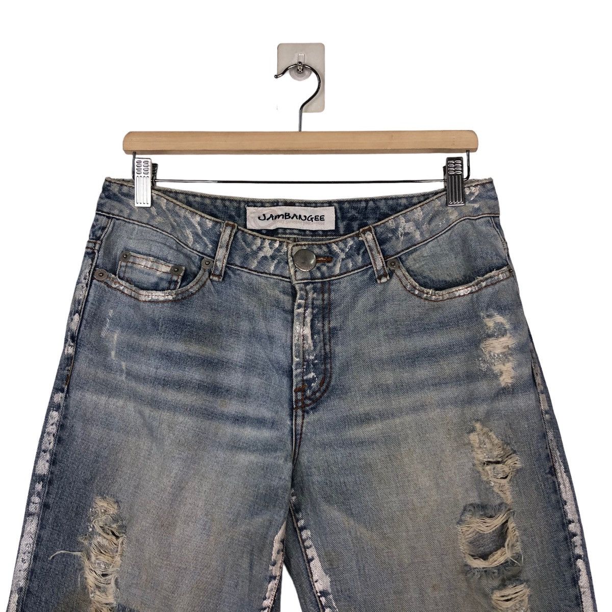 Japanese Brand VINTAGE DENIM JEANS DISTRESSED DESIGN JAMBANGEE ISSEYMIYAKE Size US 30 / EU 46 - 3 Thumbnail