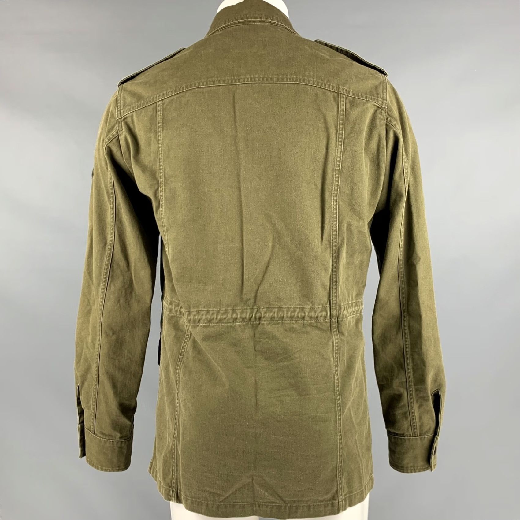 Yves Saint Laurent SAINT LAURENT Utility Jacket Size 38 Khaki Cotton Ramie Size US XXS / EU 40 - 3 Thumbnail