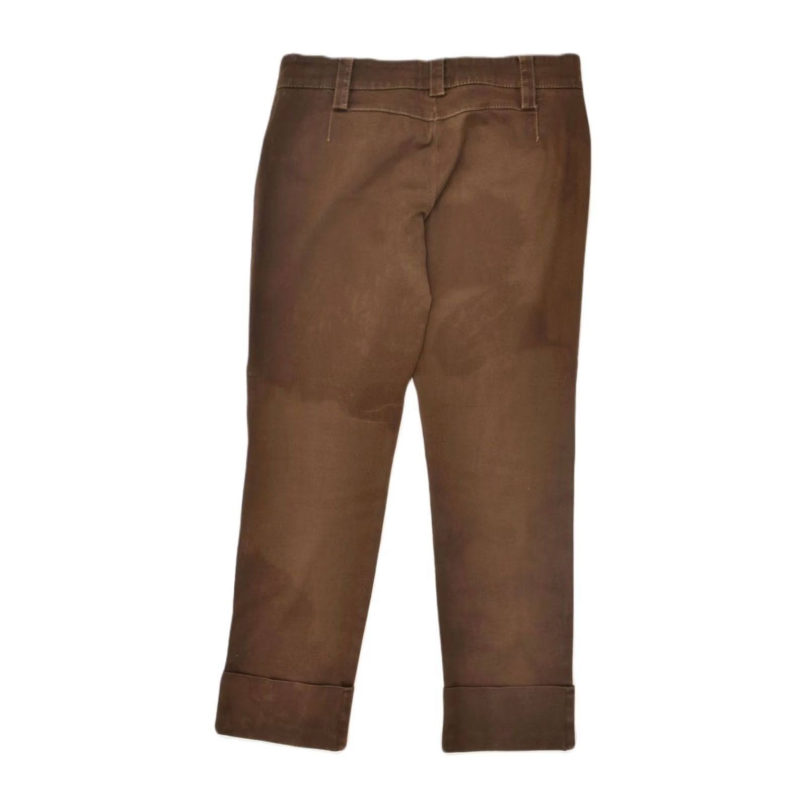 Vintage STEFANEL Womens Chino Trousers Brown Cotton Medium W32 L28 IT 44 ZM05 Size 32" / US 10 / IT 46 - 2 Thumbnail