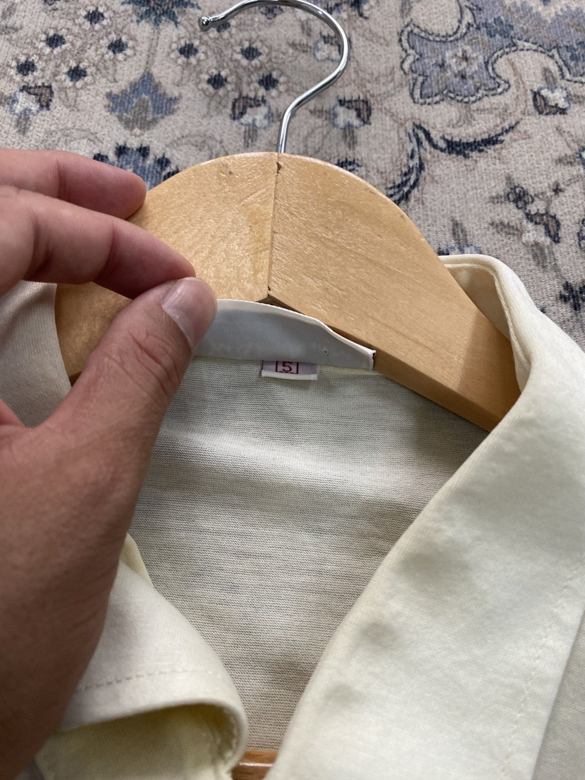 Yves Saint Laurent 80s YSL TRICOTS POUR HOMME SINGLE STITCH COLLAR SHIRT Size US L / EU 52-54 / 3 - 6 Thumbnail