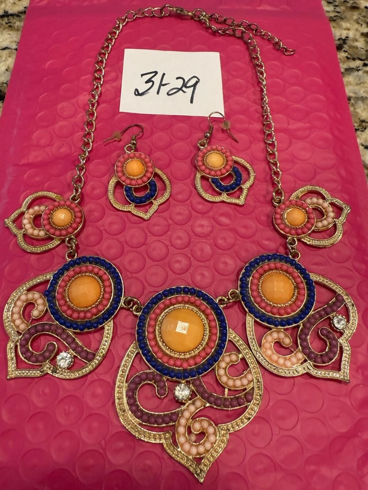 Other Asian inspired statement necklace & dangle earring set Size ONE SIZE - 9 Thumbnail