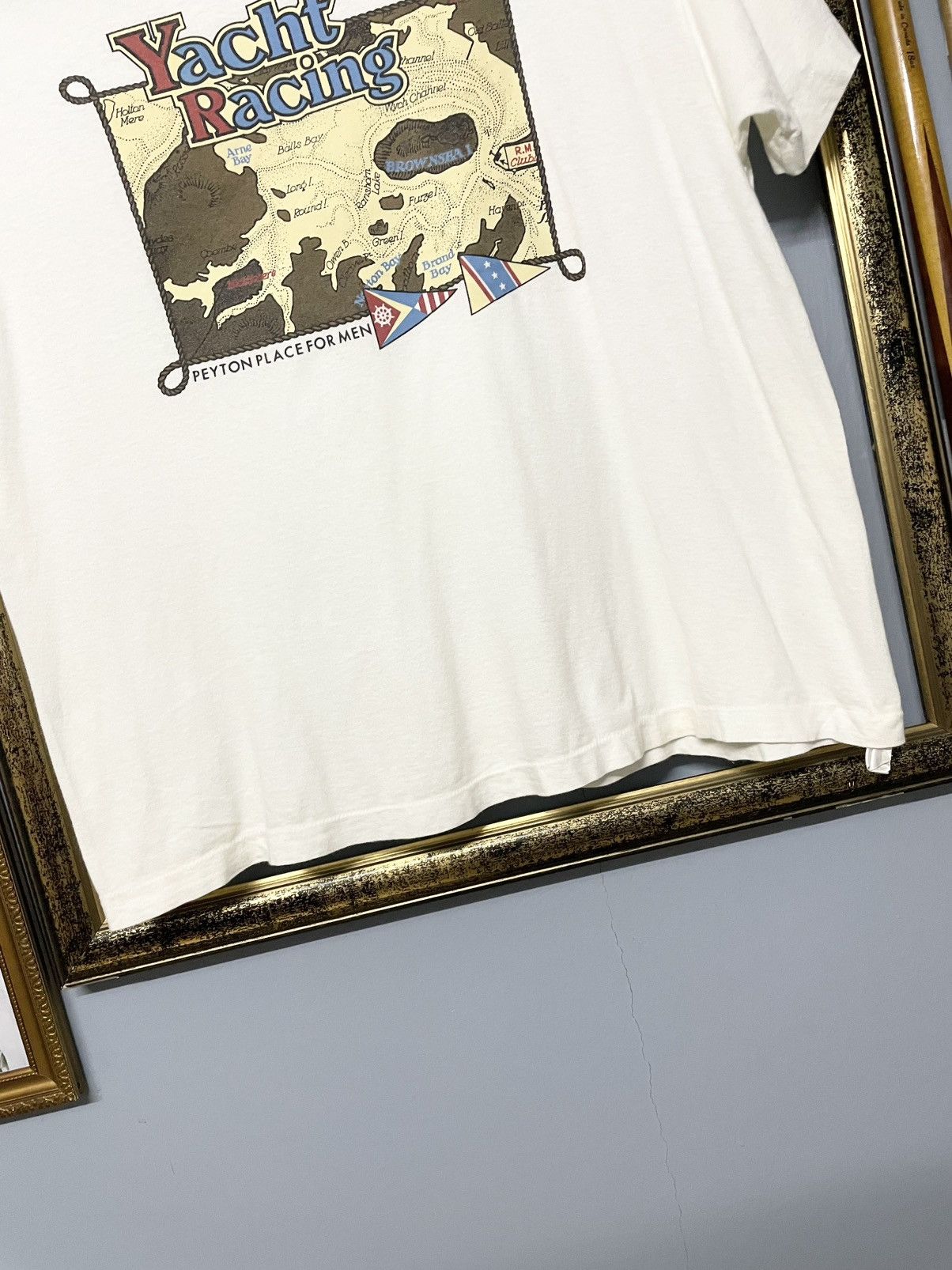 PPFM Vintage 1990 Designer PPFM Yact Racing Map Single Stitch Tee Size US M / EU 48-50 / 2 - 4 Thumbnail
