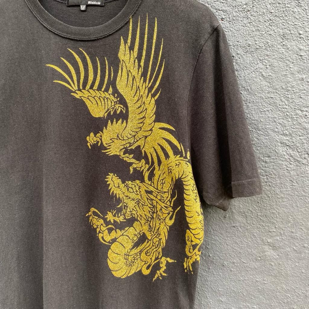 Thrashed Faded Windless Dragon Sukajan Japanese Brand Tee