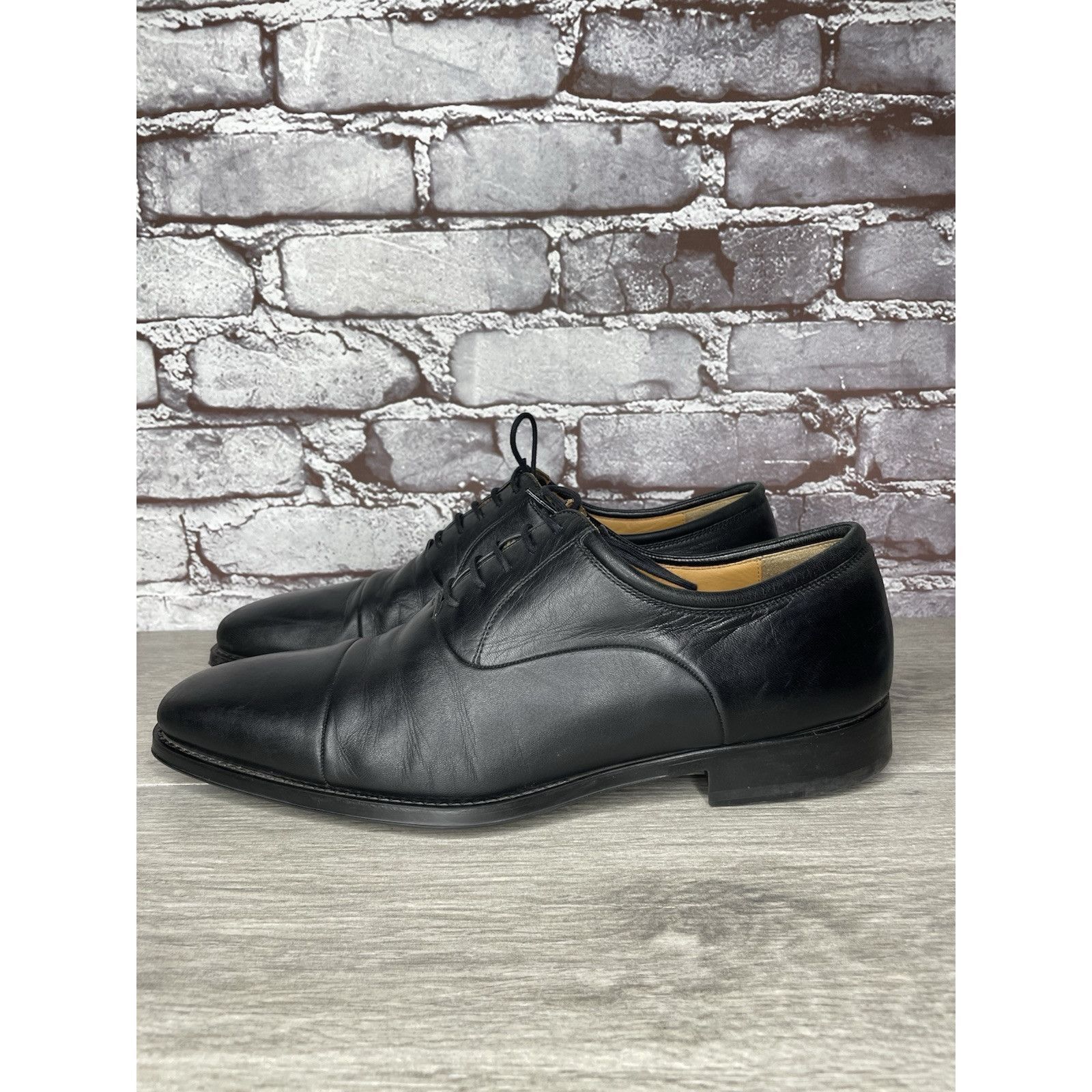 Magnanni Magnanni Black Leather Cap Toe Lace Up Oxfords Dress Shoes M Size US 10 / EU 43 - 7 Thumbnail