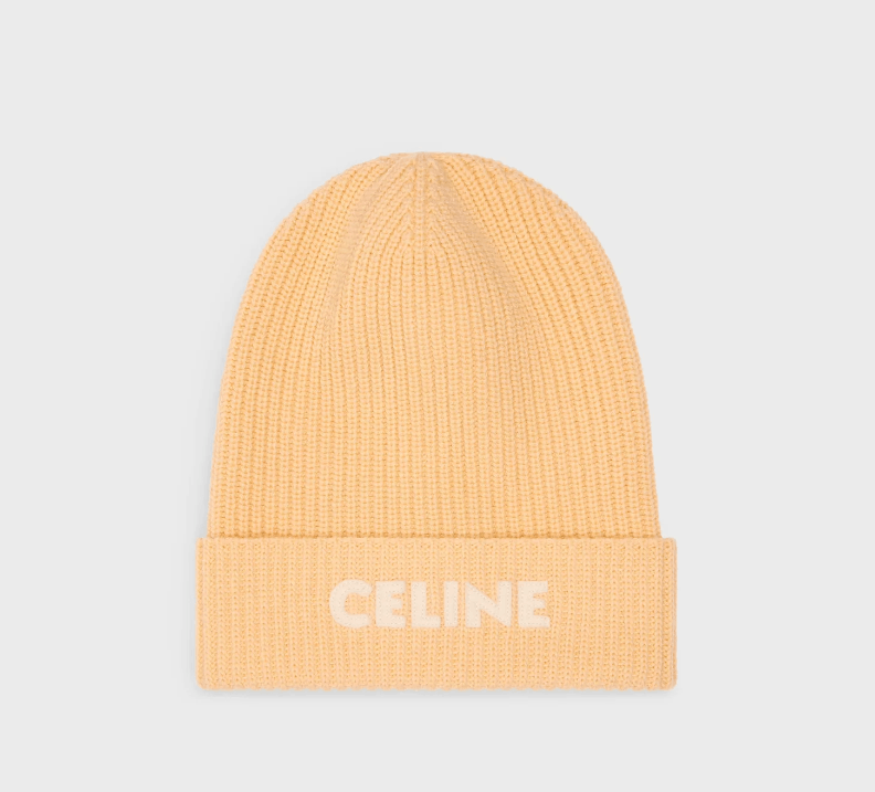 Celine o1bcso1str0824 Size:OS/ Beanie In Ribbed Wool in Pale Yellow Size ONE SIZE - 1 Preview