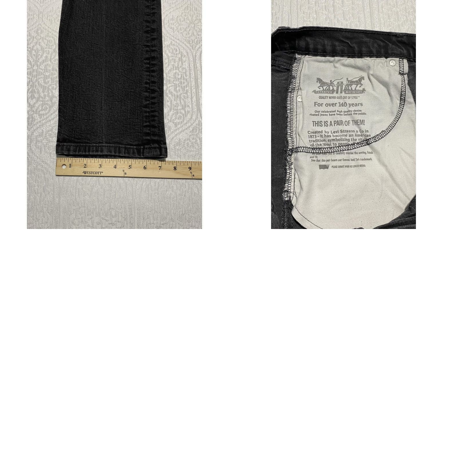 Levi's VINTAGE? Wait. Levis 502 Jeans Mens 38x27 Black Straight Leg Denim Button Fly Classic Fit Size US 38 / EU 54 - 8 Thumbnail