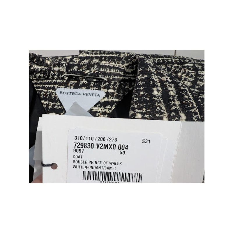 Bottega Veneta o1rshd1 Doucle Prince Of Wales Coat in White/Fondant/Camel Size US M / EU 48-50 / 2 - 24 Thumbnail