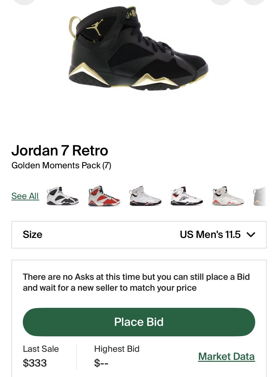 Jordan Brand Jordan 7 “Golden Moments” Size US 11.5 / EU 44-45 - 9 Thumbnail