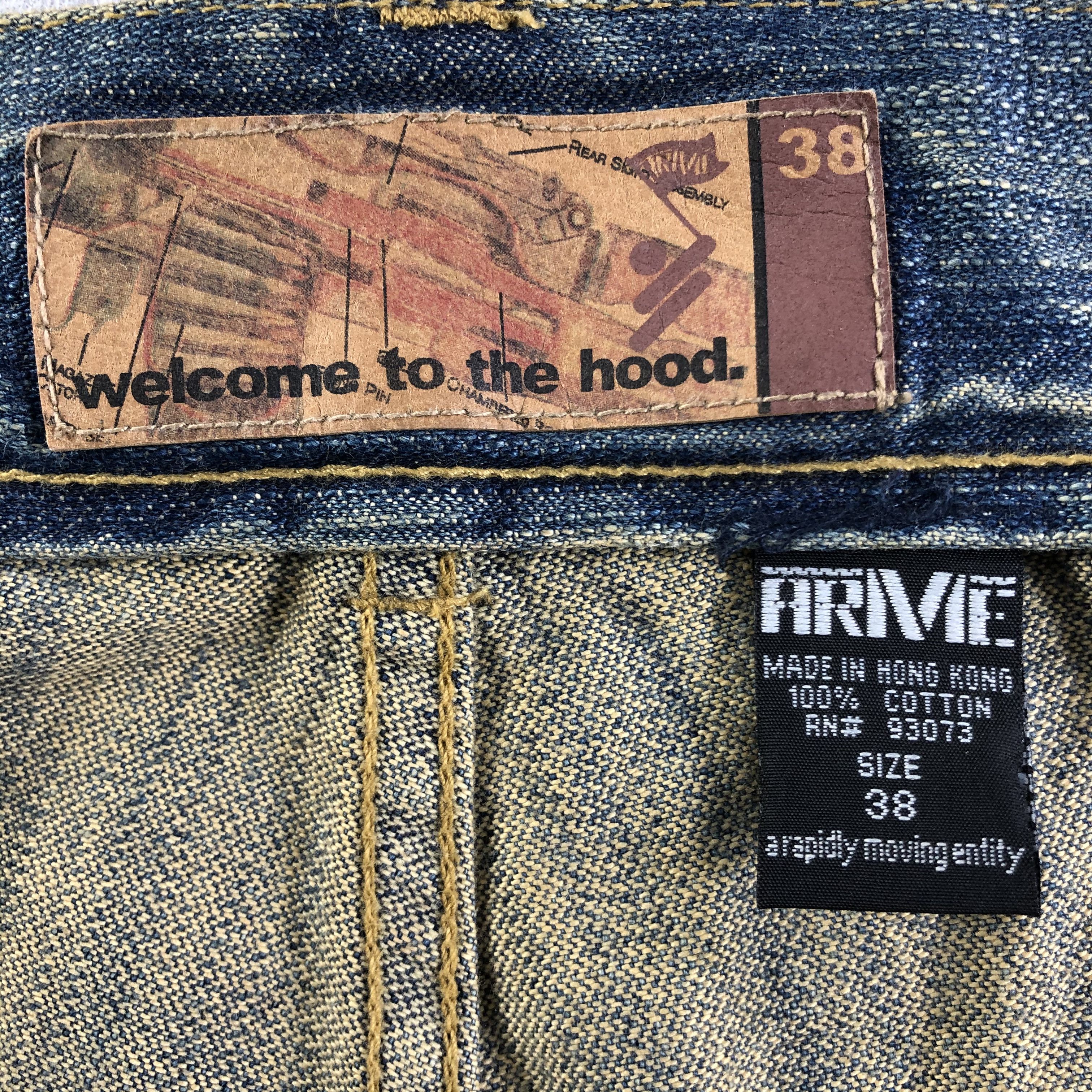 Japanese Brand Vintage Welcome To The Hood Baggy Jeans Printed Denim Size US 38 / EU 54 - 11 Thumbnail