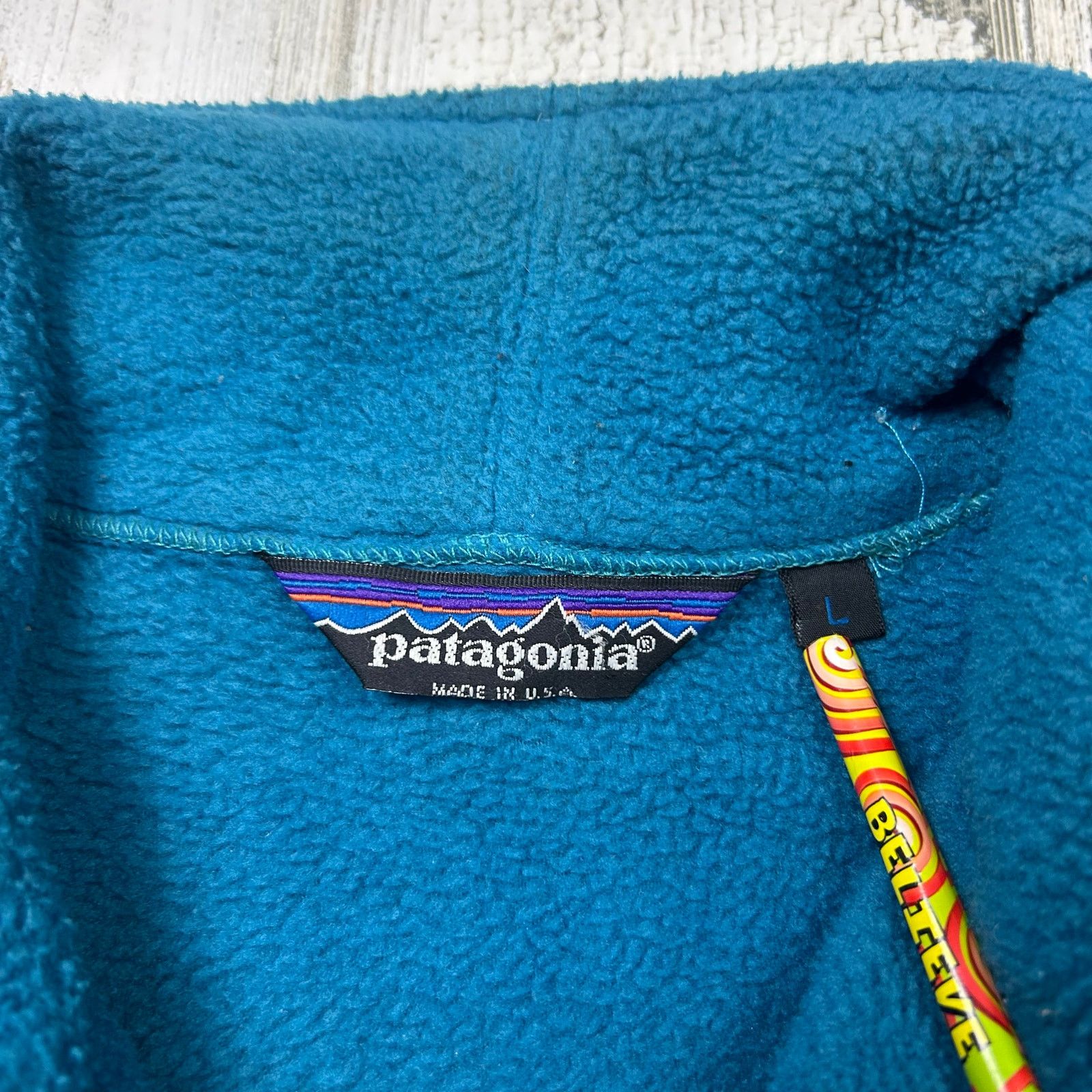 Patagonia × Vintage Vintage 1990s Patagonia Full Zip Fleece Jacket Size US L / EU 52-54 / 3 - 3 Thumbnail