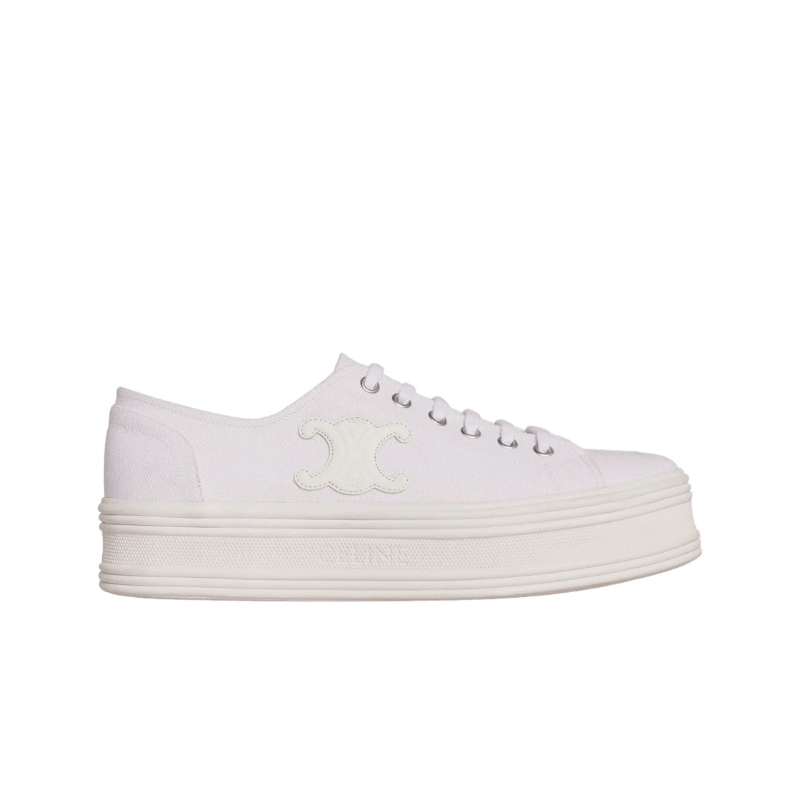 Jane Low Lace Up Sneaker in Canvas and Calfskin