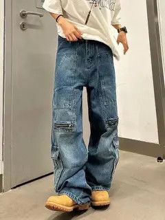 VIBE Streetwear Patchwork Wide Leg Jeans Size US 32 / EU 48 - 2 Thumbnail