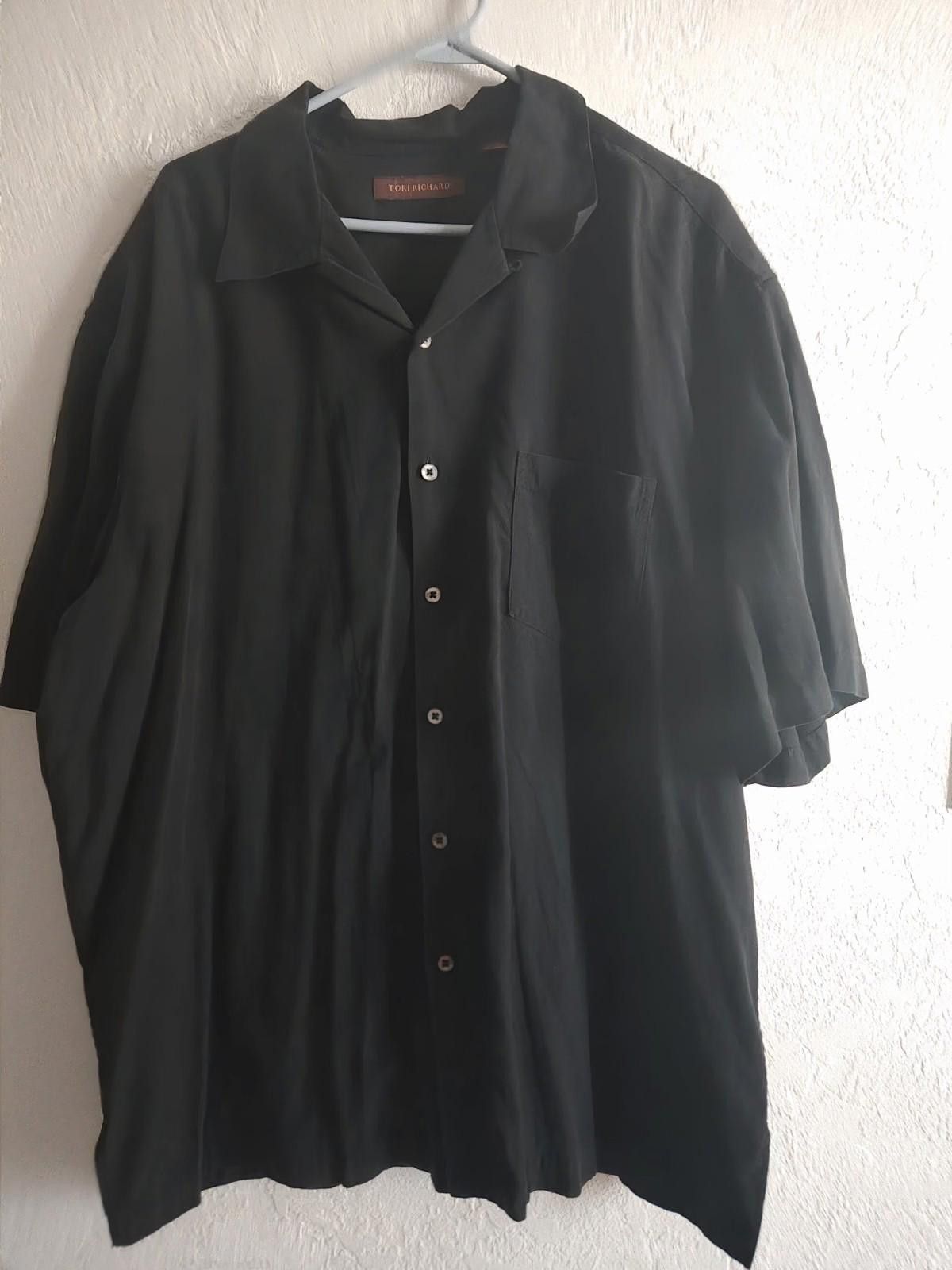 Tori Richard Tori Richard Mens 2XL Black Silk Blend Embroidered Tropical Size US XXL / EU 58 / 5 - 5 Thumbnail