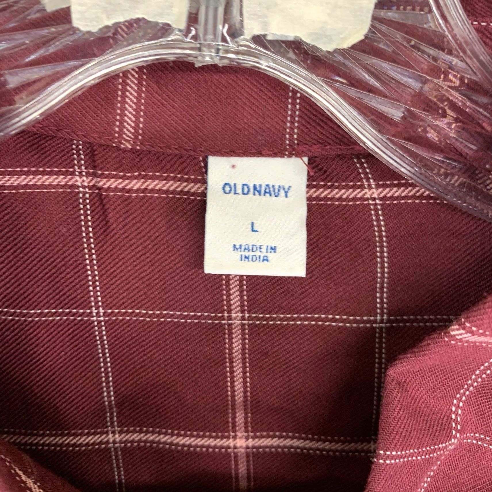 Old Navy Vintage Old Navy Womens Rayon Plaid Button-Up Shirt Large Casual Long Sleeve Collared Red Size L / US 10 / IT 46 - 4 Thumbnail