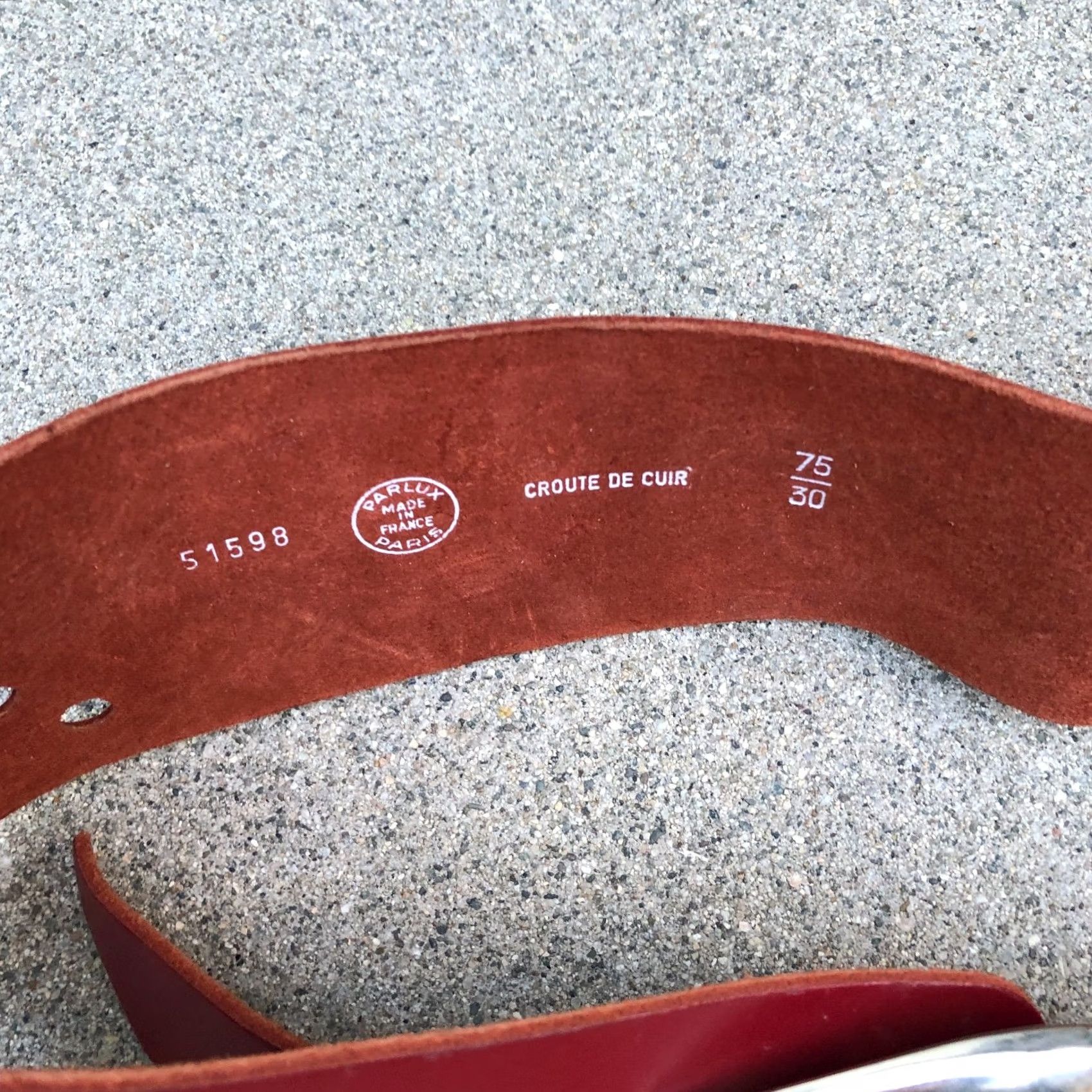 Vintage CROUTE DE CUIR Belt Buckle Leather Belt 75/30 Paris France Parlux Length: 37" Red Women 75/30 Leather Buckle France Parlus Parisited Size ONE SIZE - 5 Thumbnail