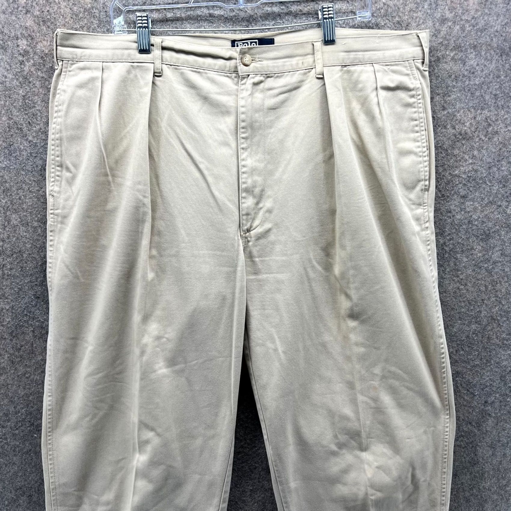 Polo Ralph Lauren VINTAGE Polo Ralph Lauren Dress Pants Men 36x30 Chino Pleated Khaki Beige Classic Preppy Size US M / EU 48-50 / 2 - 7 Thumbnail