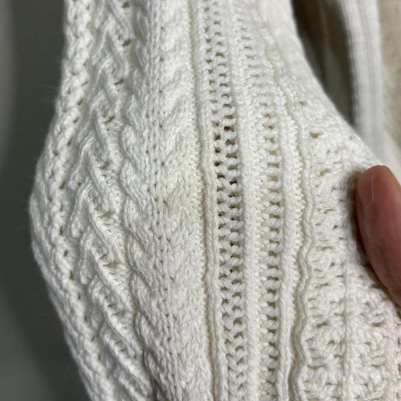 Vintage Vintage 1990s Cream Knit Boxy Cardigan Sweater Size S / US 4 / IT 40 - 4 Thumbnail